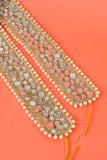 Mirror beaded golden hand embroidered waist belt