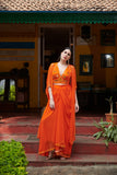 Orange Mirror embroidered Dhoti set