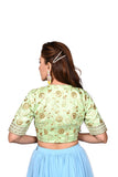 Pista green embroidered blouse