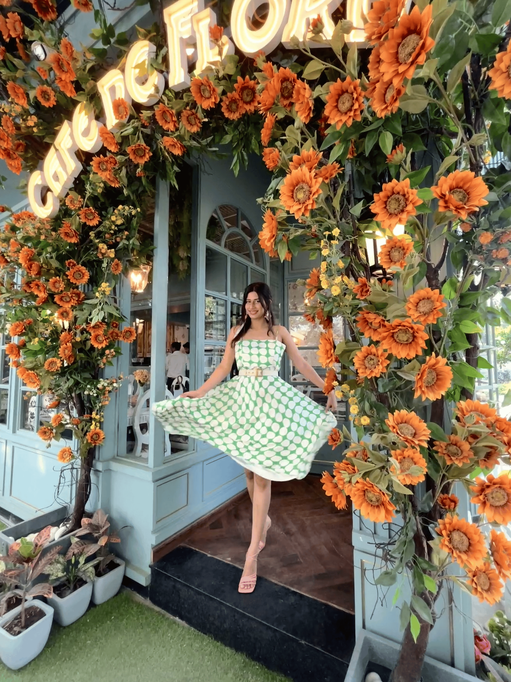 Green Polka Dot Summer Dress