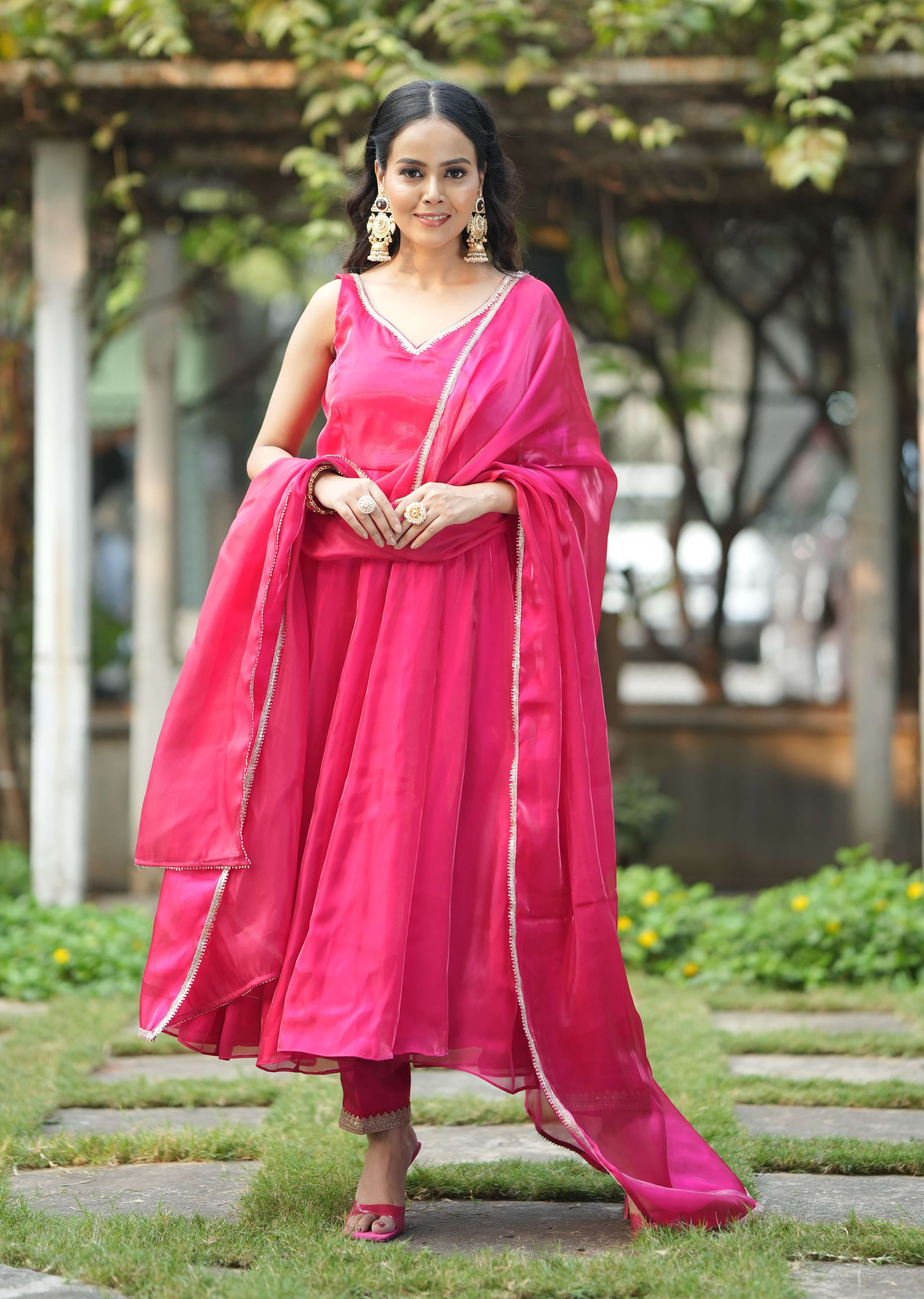 Flowing Red Anarkali Suit | Neha Sharma Label |