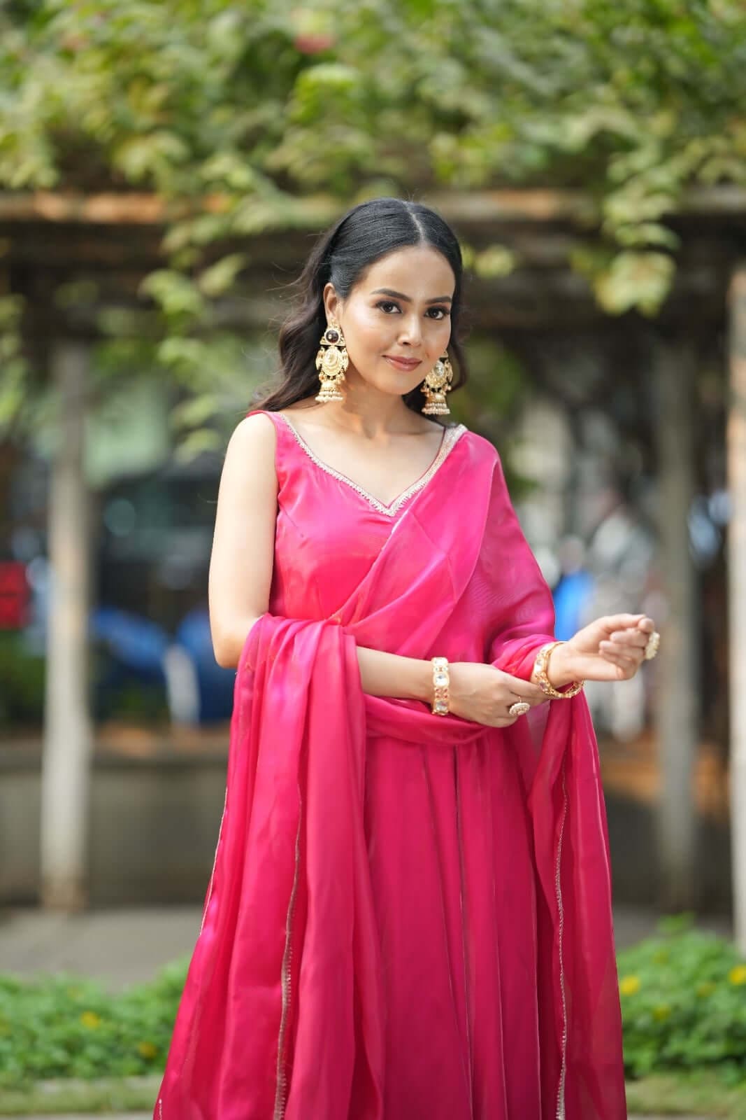 Flowing Red Anarkali Suit | Neha Sharma Label |