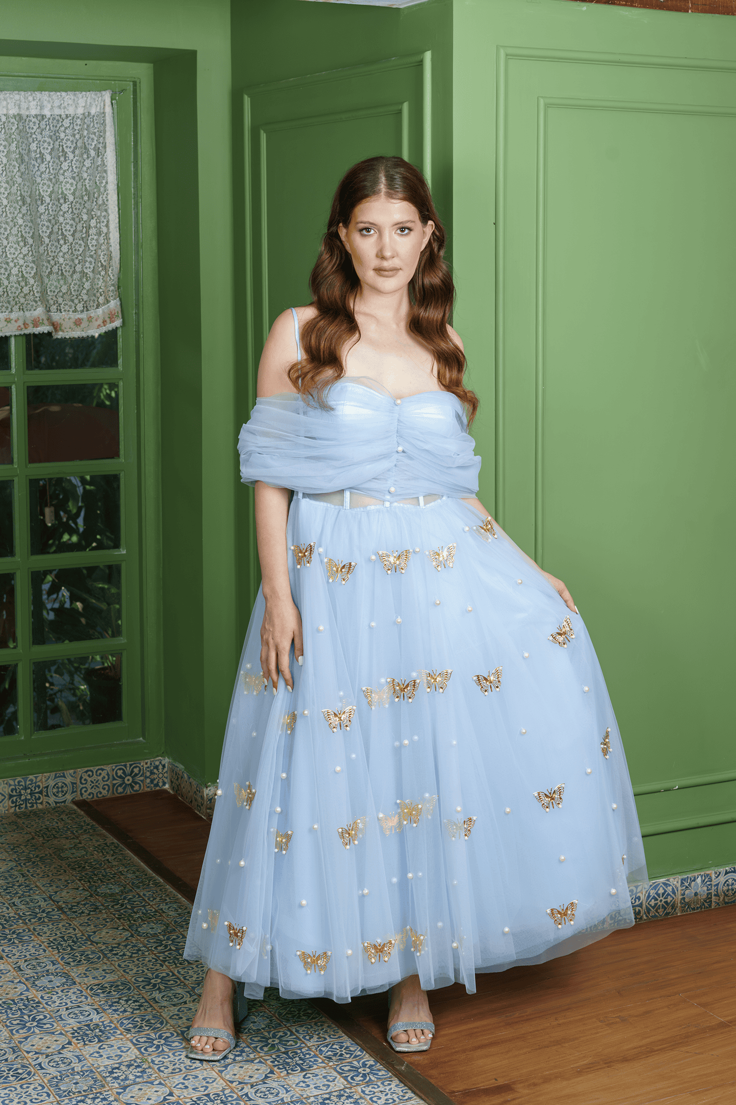 Light Blue Corset Dress - Stunning Women's Gown