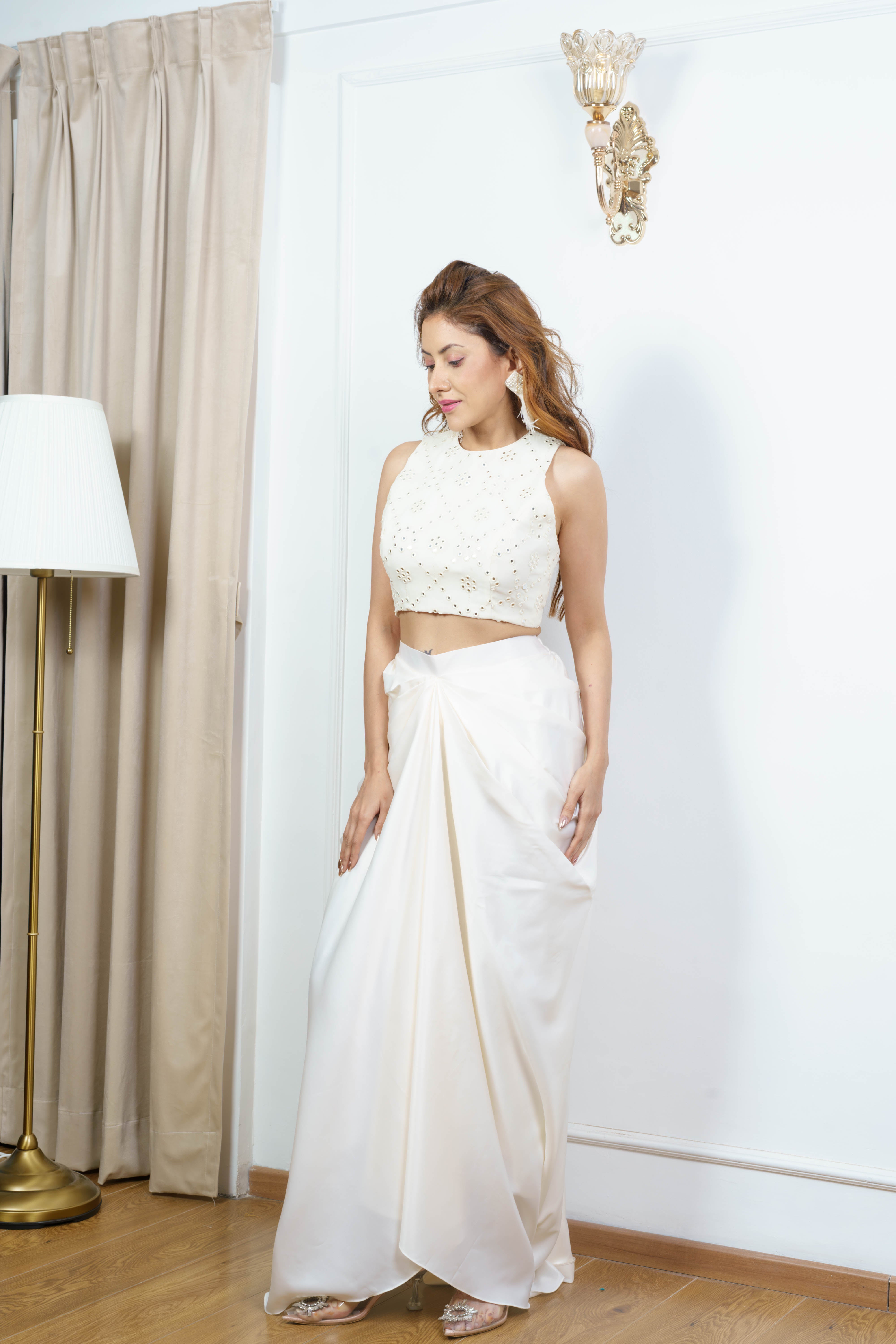 Off-White Skirt with Top