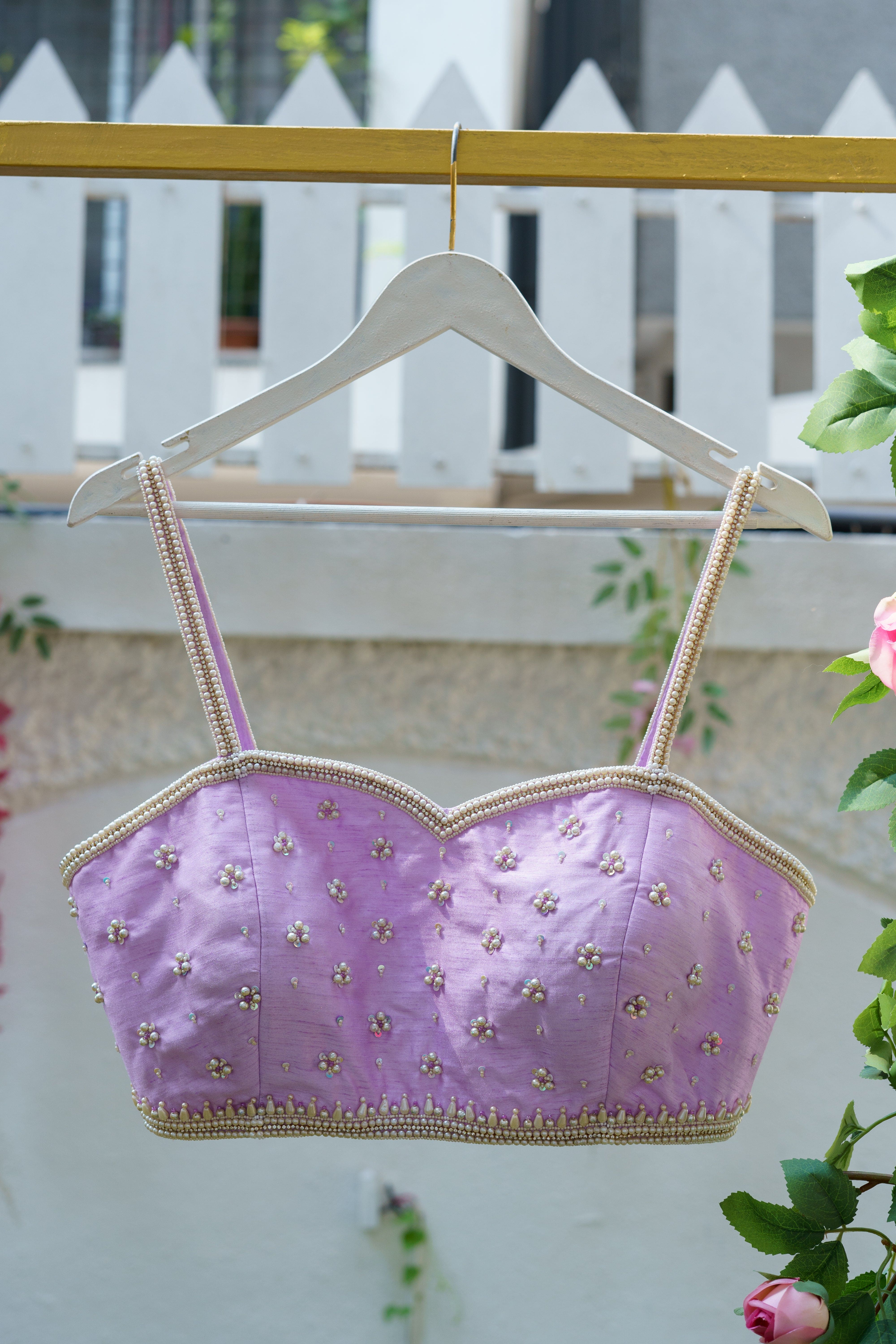 Lilac Elegance Pearl Blouse