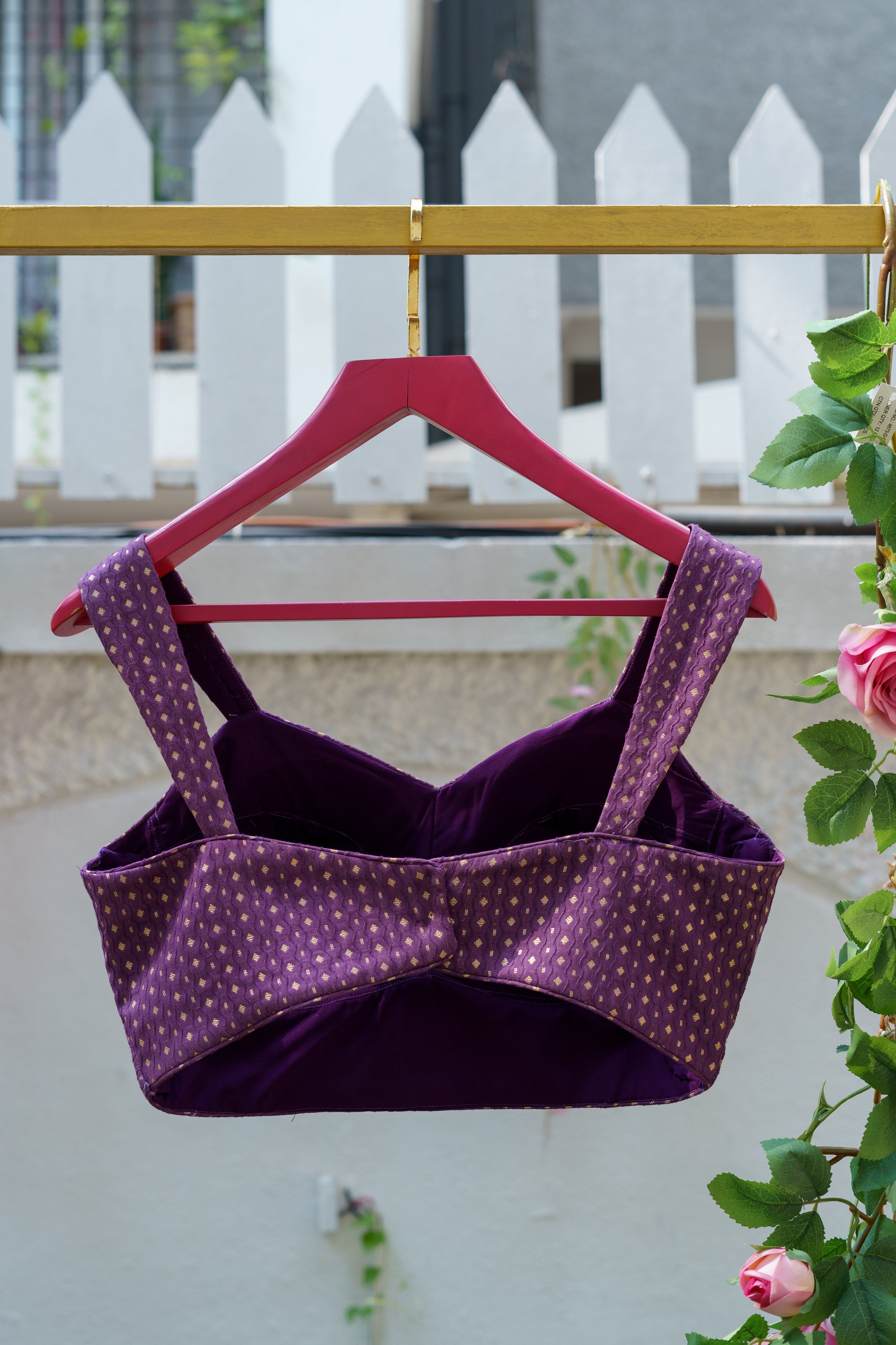 Royal Amethyst Brocade Blouse