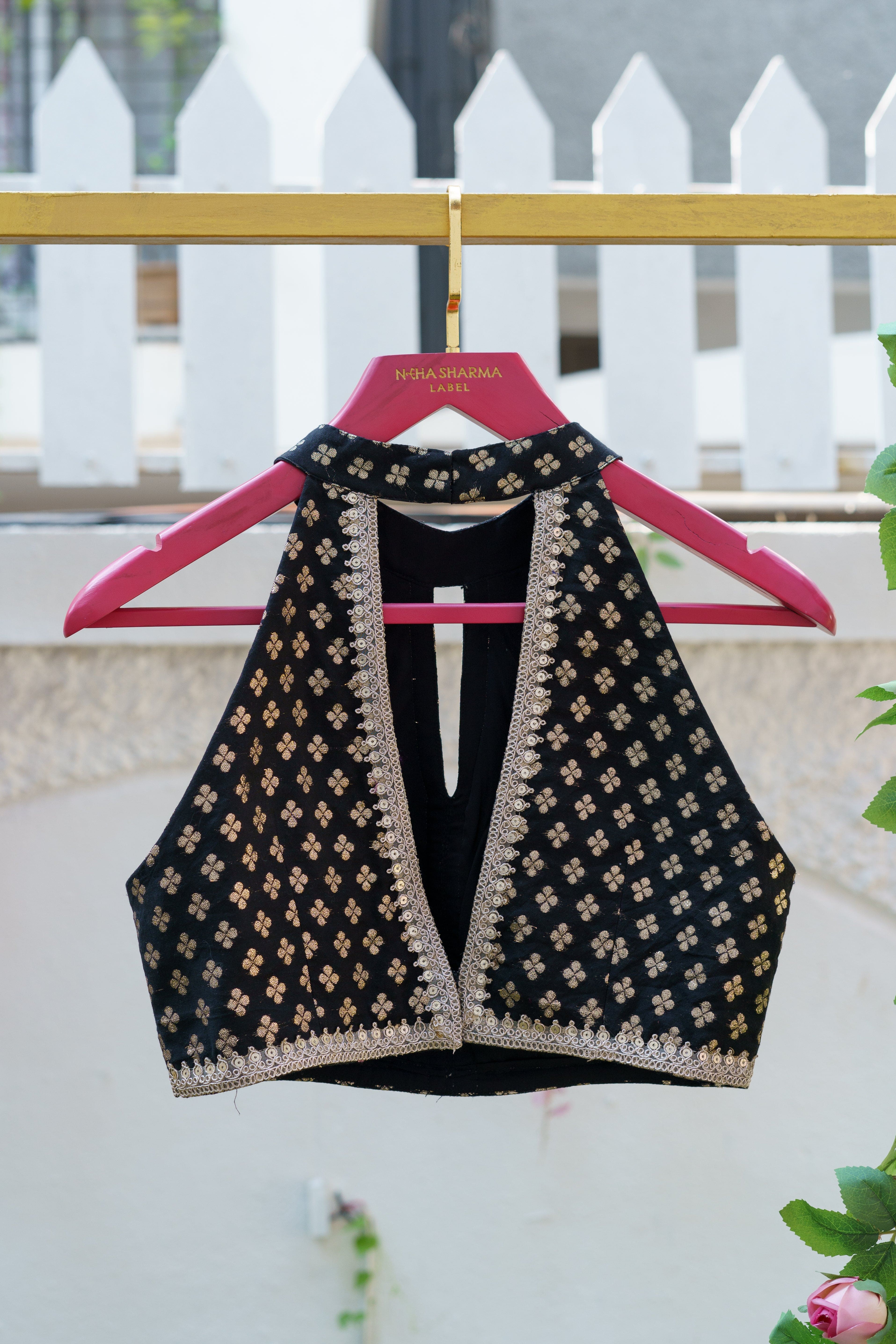 Midnight Majesty Embroidered Blouse