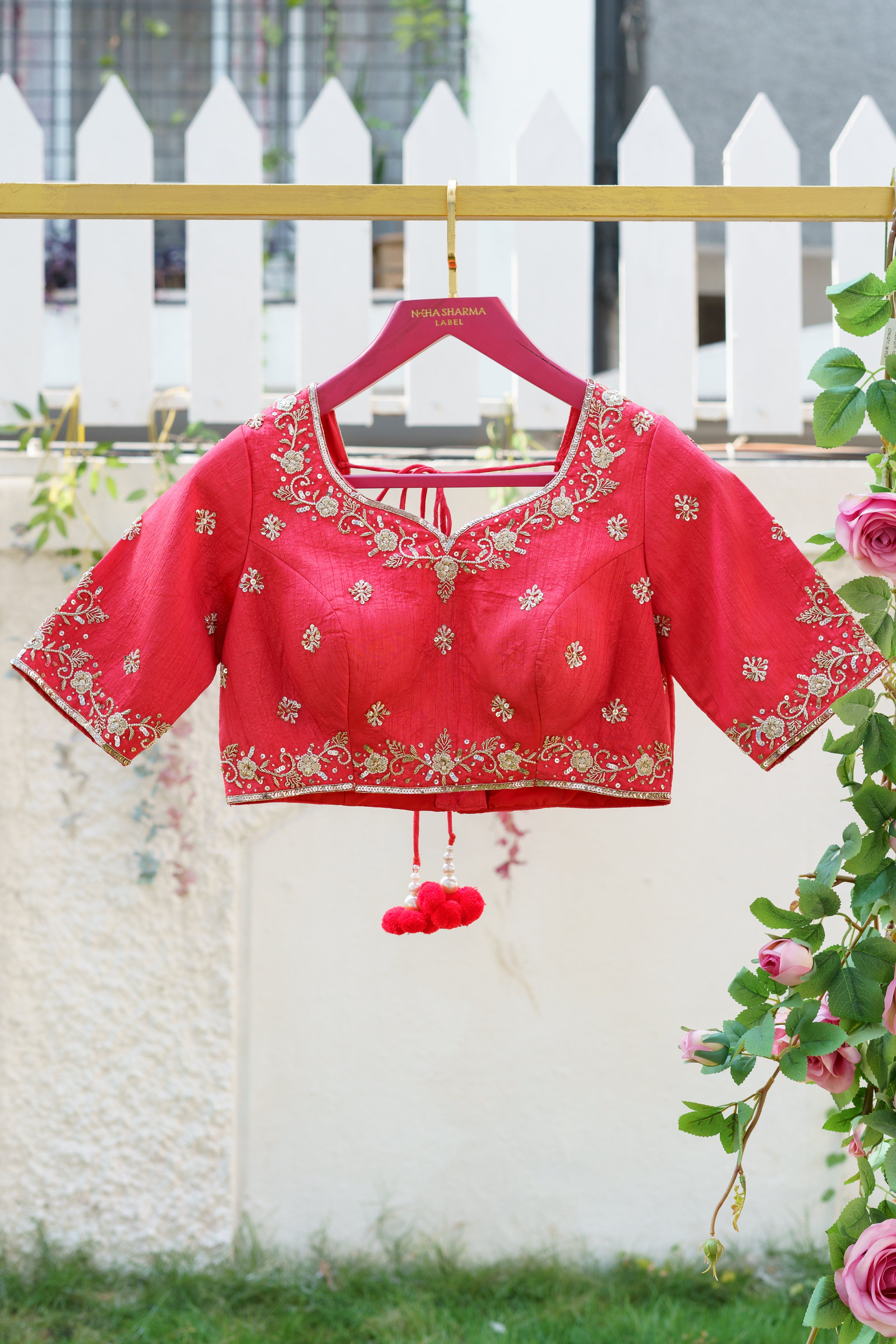 Scarlet Elegance Traditional Blouse