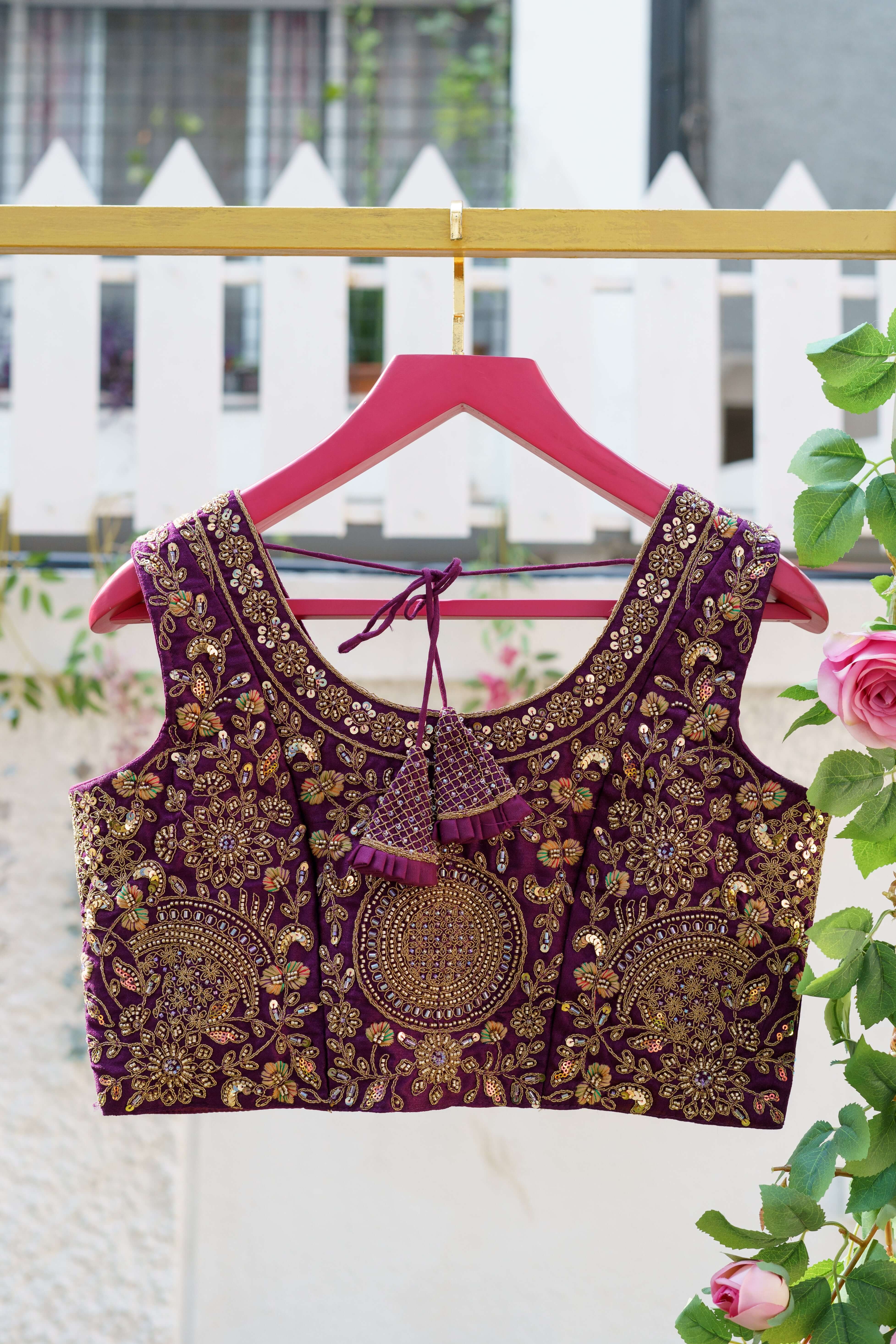 Royal Orchid Embellished Blouse