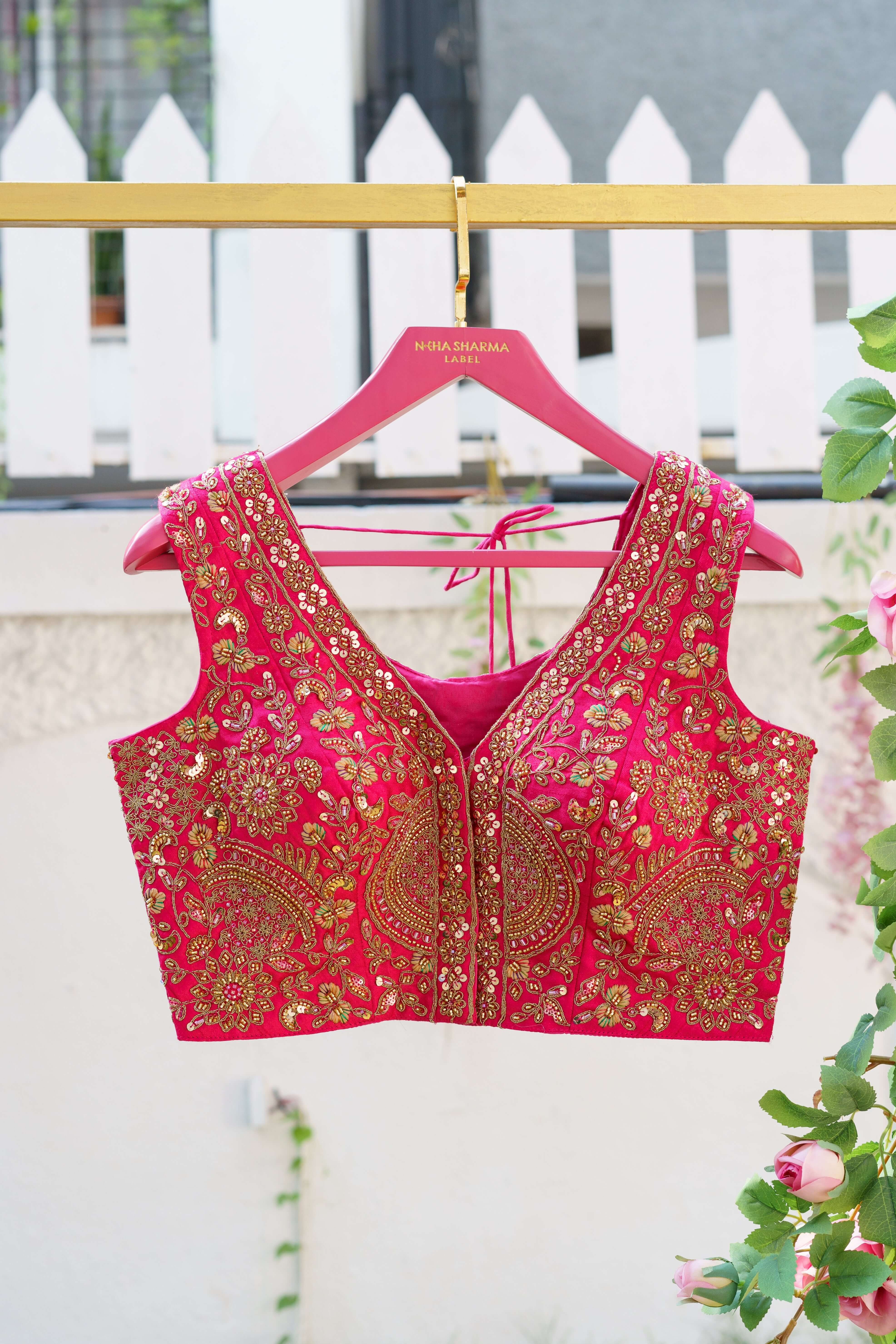 Ruby Radiance Zari & Beadwork Blouse