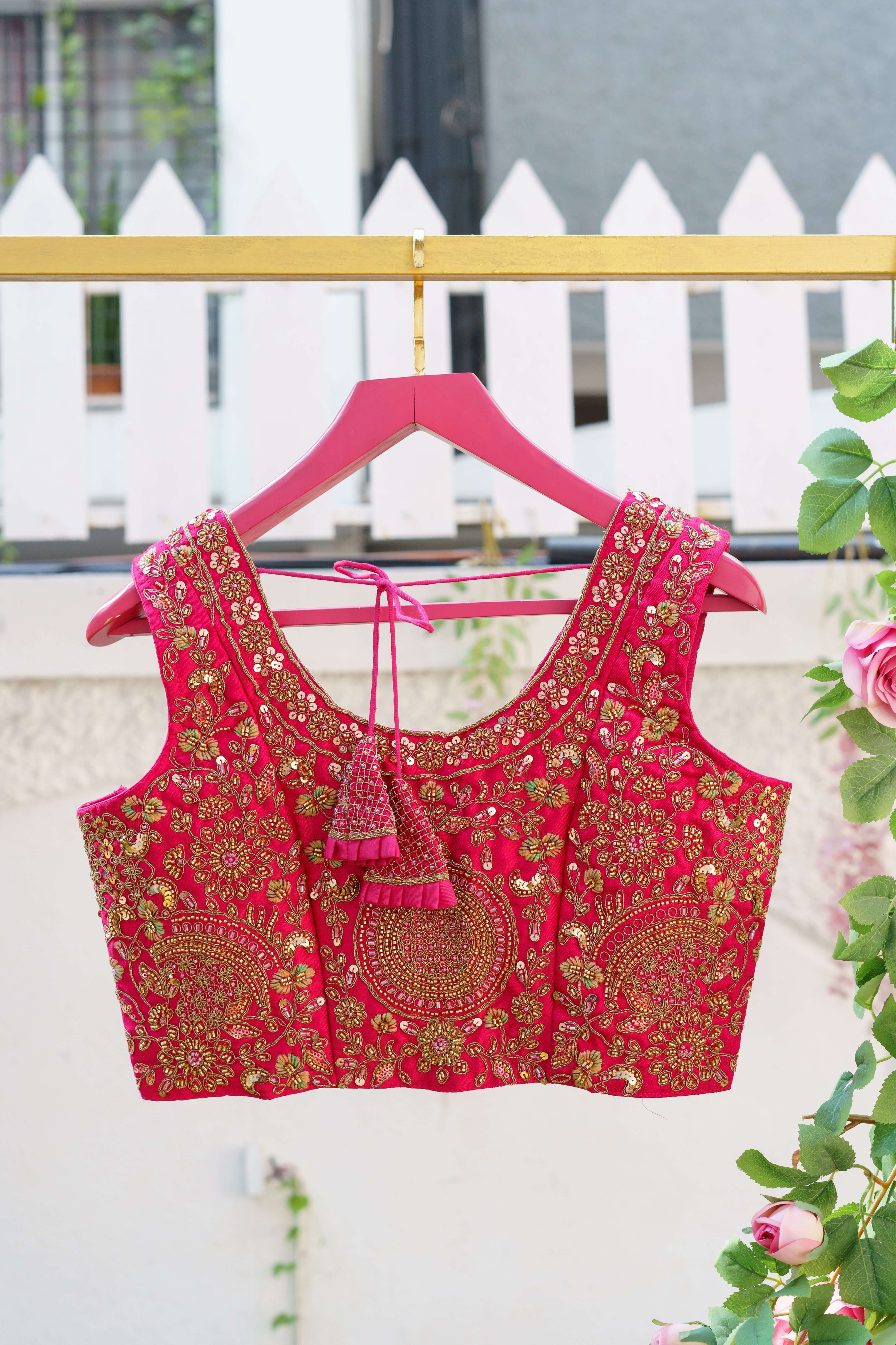 Ruby Radiance Zari & Beadwork Blouse
