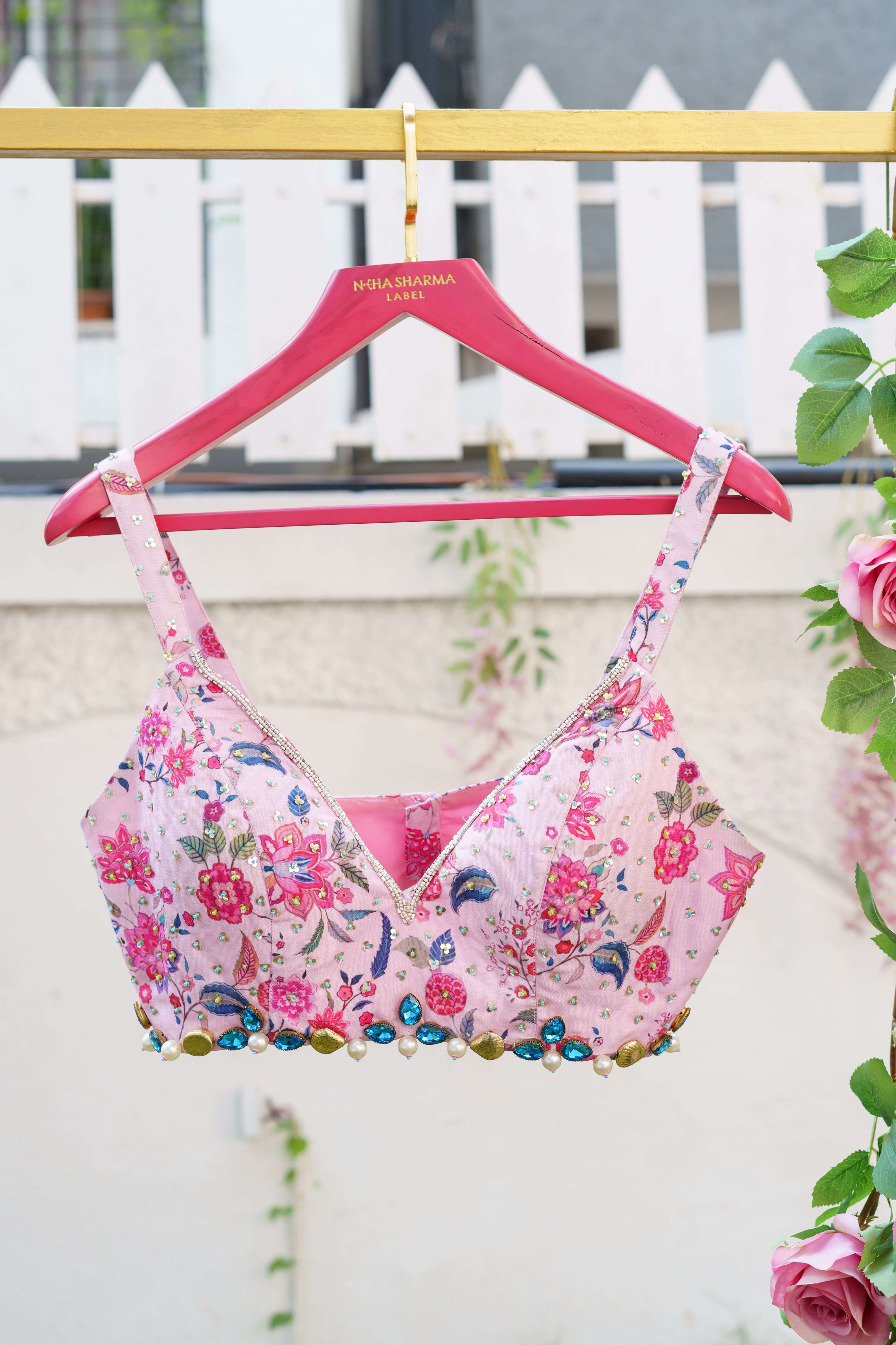 Glimmering Silk  Pink Blouse