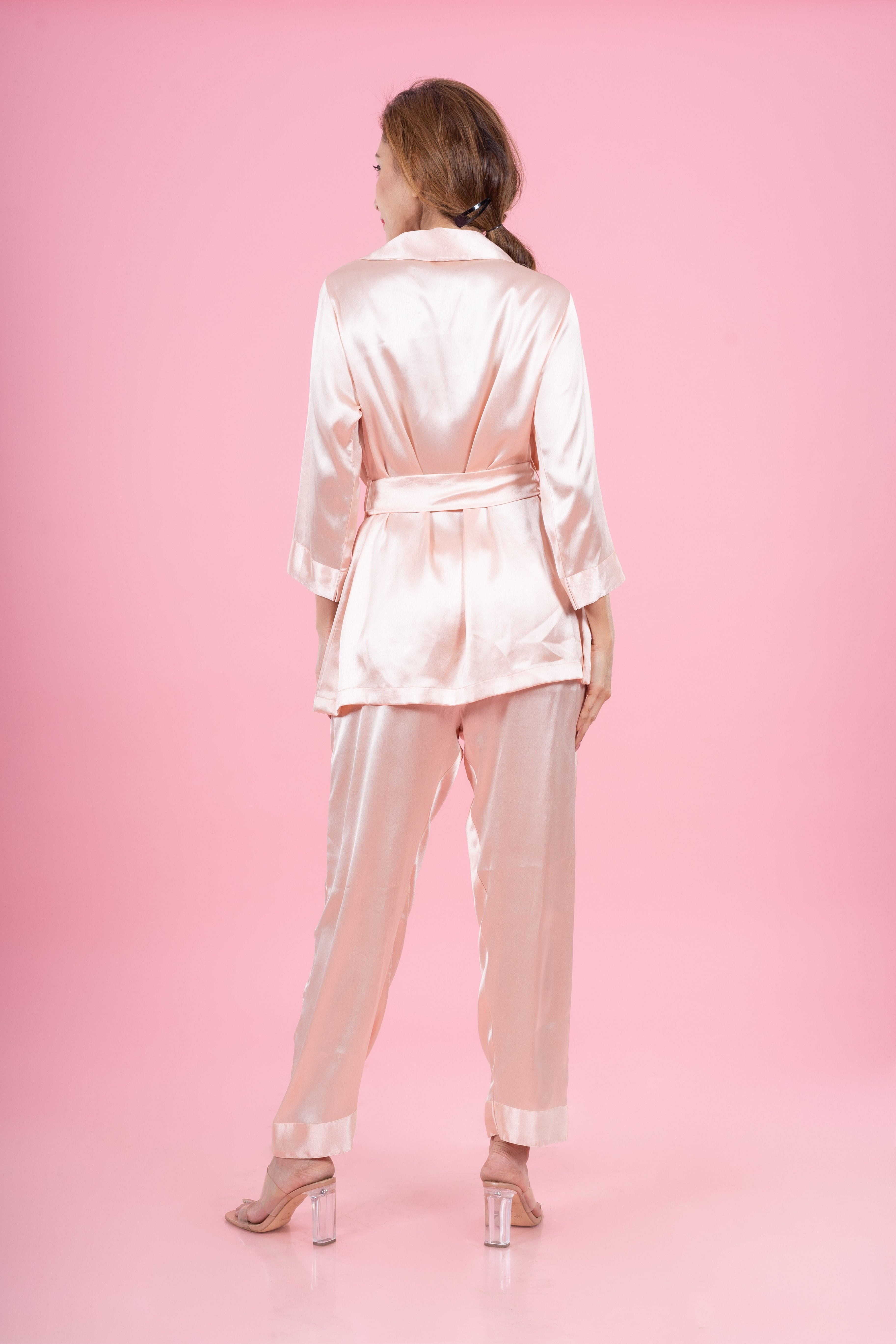 Pastel peach night suit