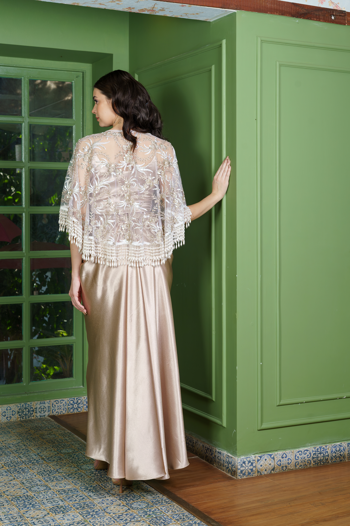 Stylish Dhoti Cape Ensemble for Festive Wear ?Dusky Pink