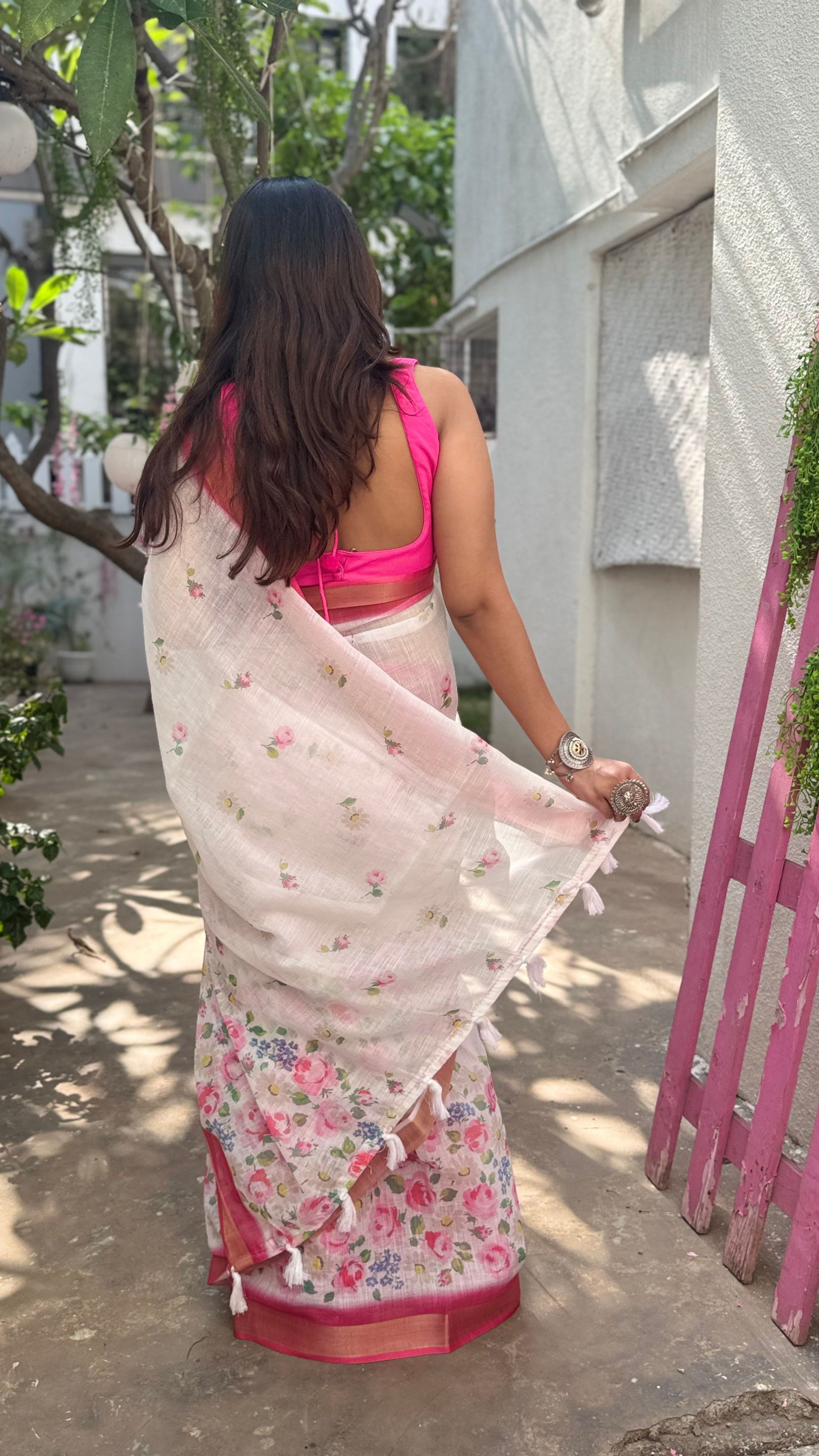 Blushing Bloom Soft Cotton Saree