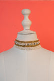 Golden & White Beads & Pearls Studded Contemporary Choker