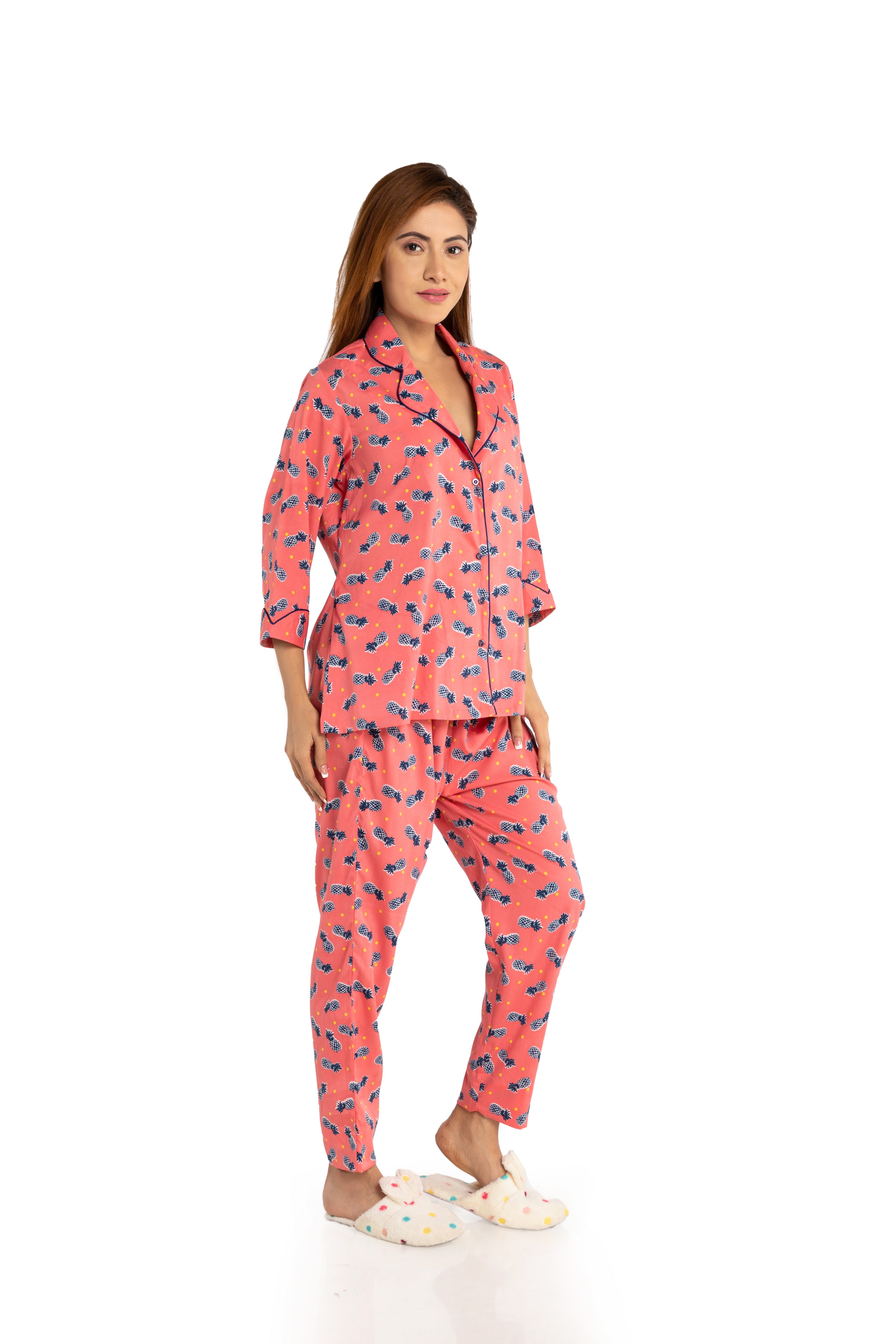 Cute Pineapple Print Nightwear Set
