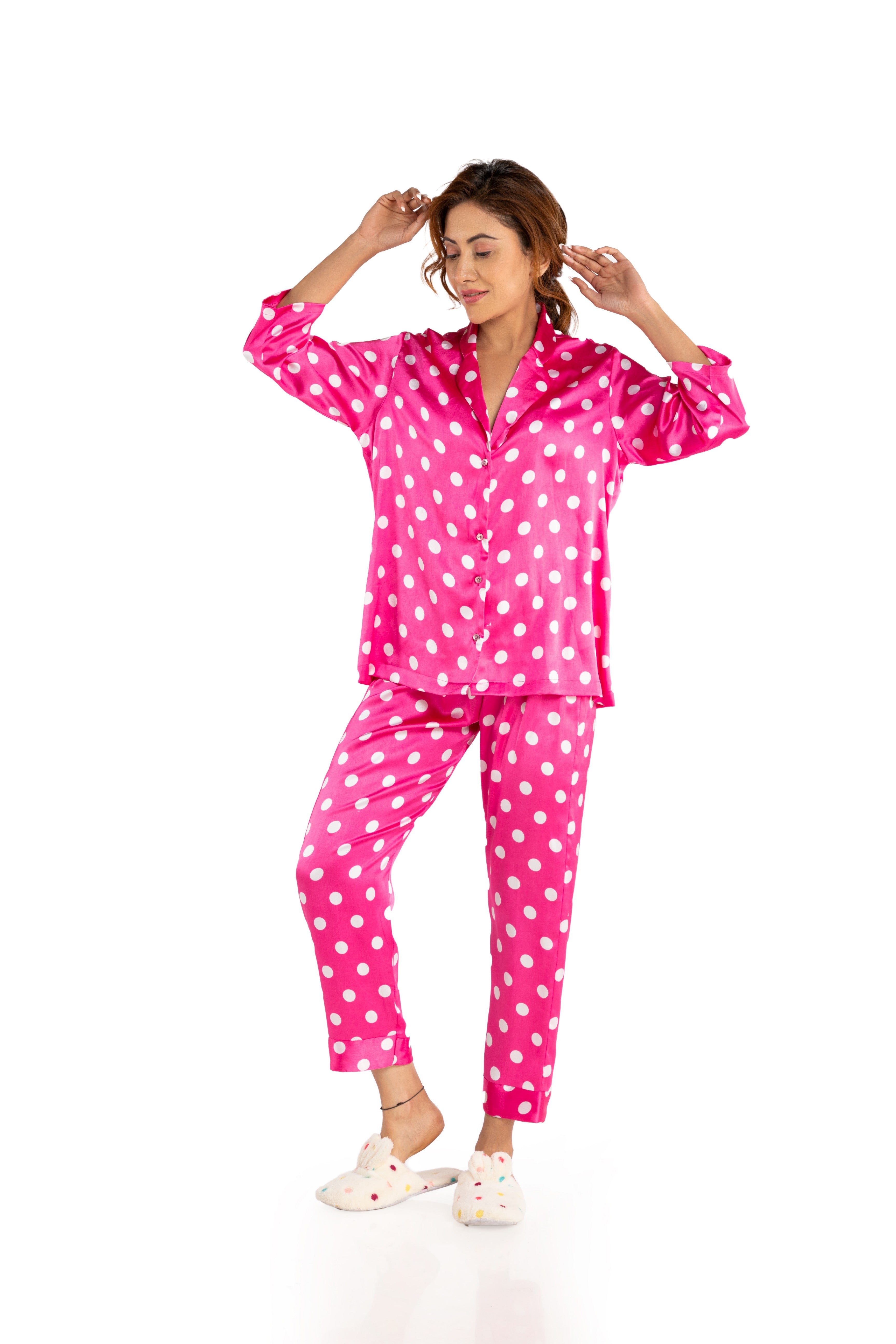 Pink Polka Dot Nightwear Set