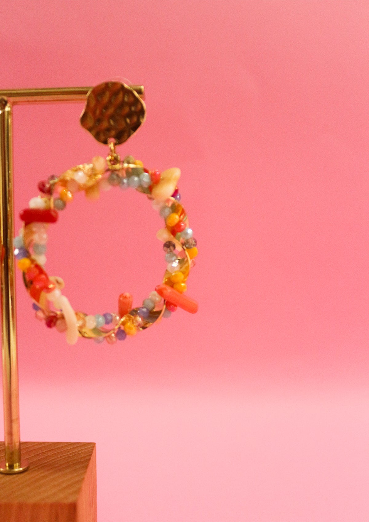 Multicolored donut earrings