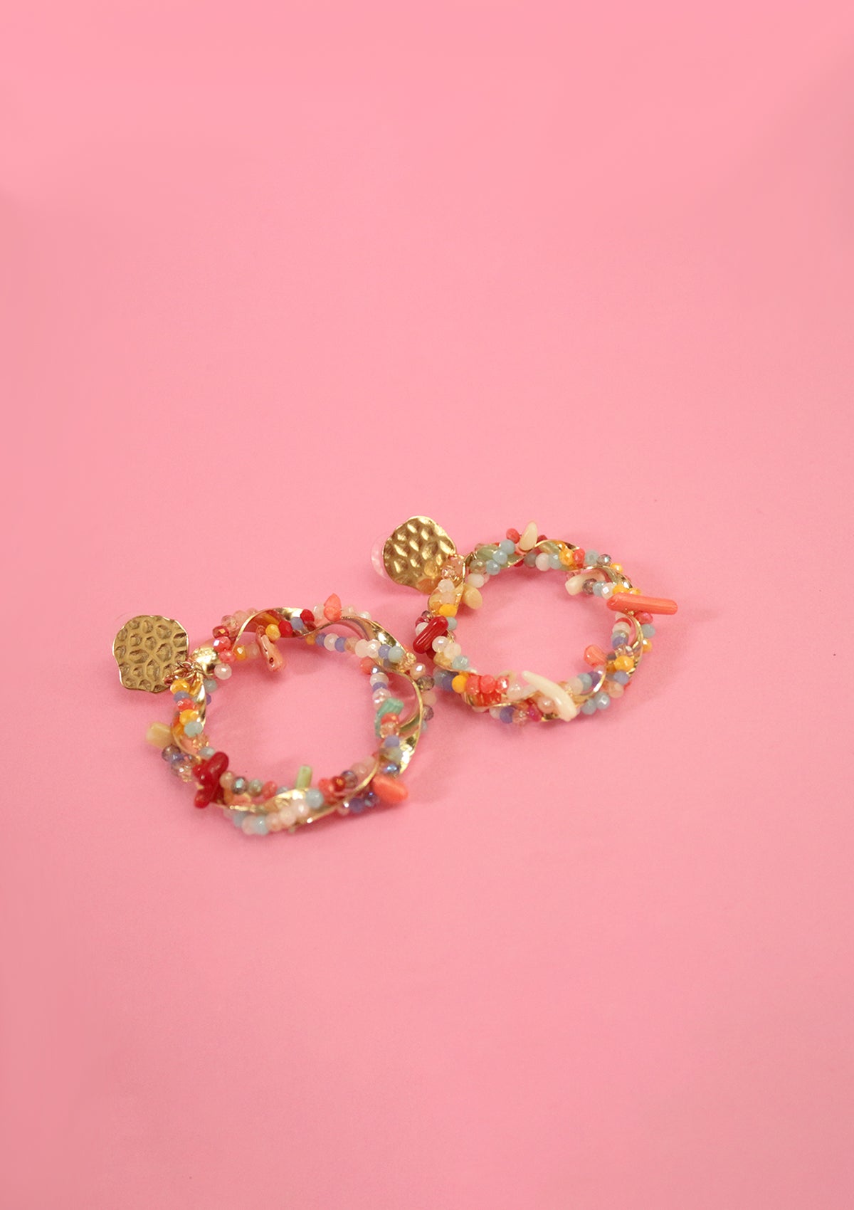 Multicolored donut earrings