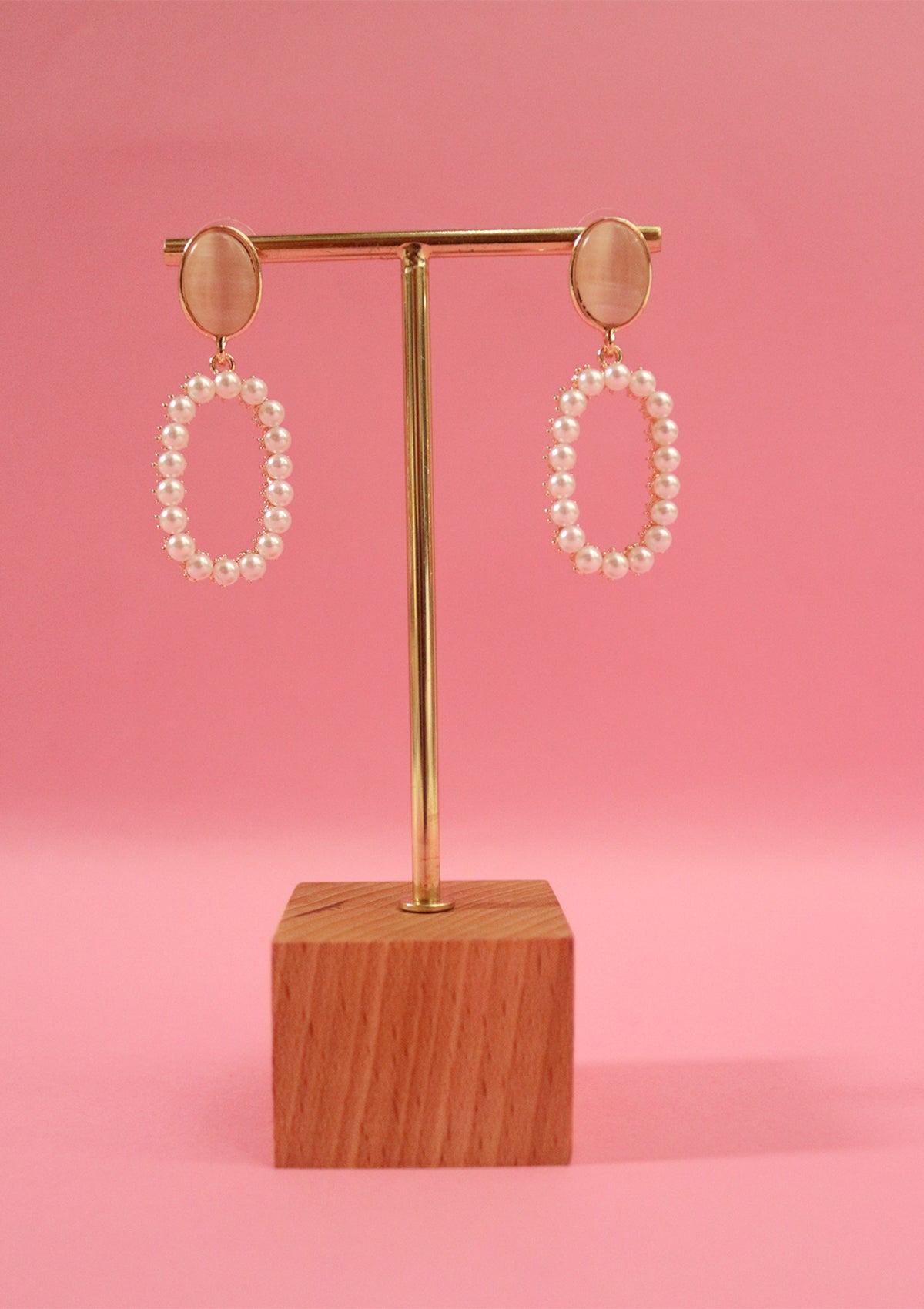 Pearl hoop earrings