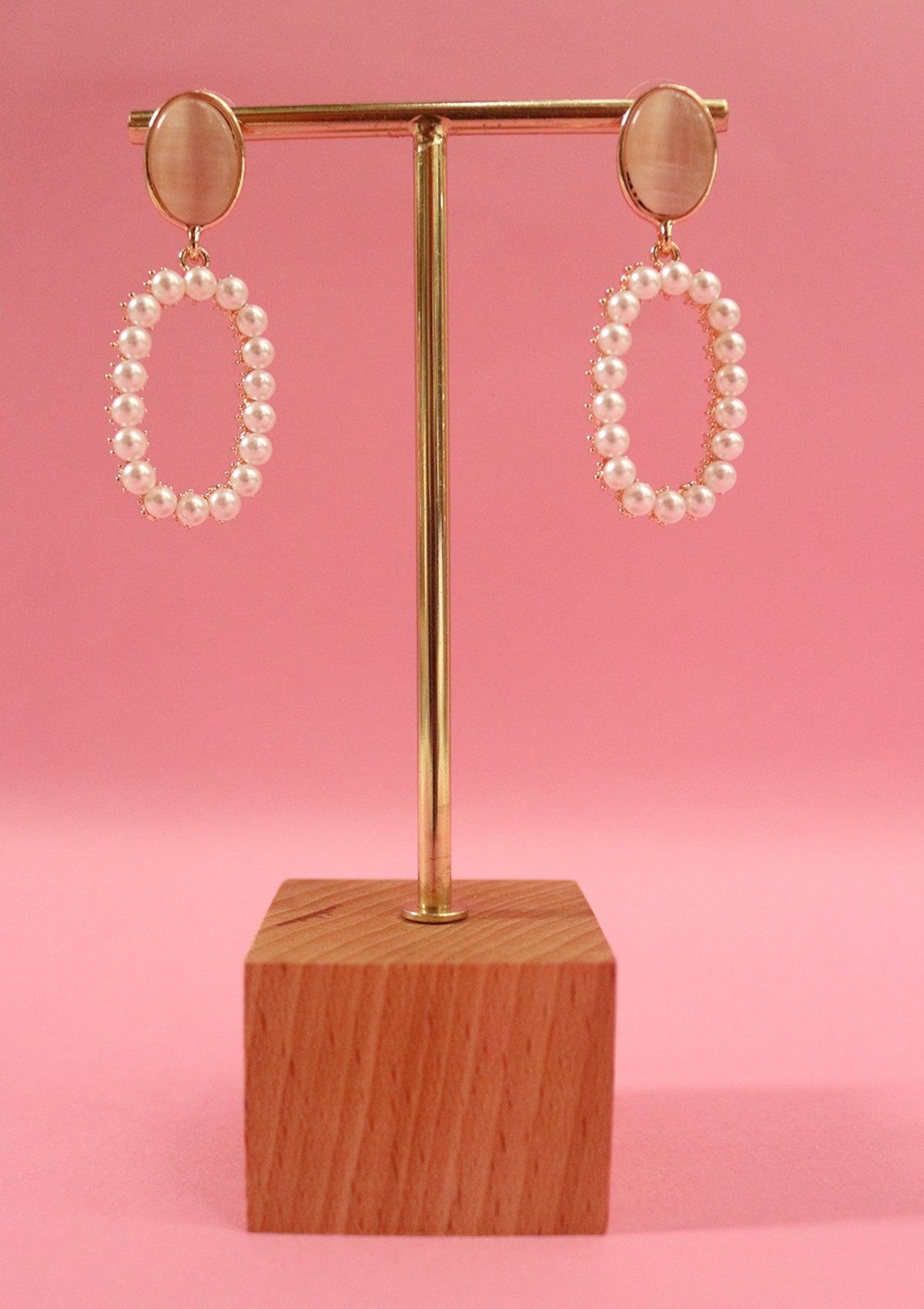Pearl hoop earrings