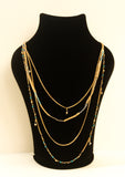 Pearl beaded, fringed multilayer necklace