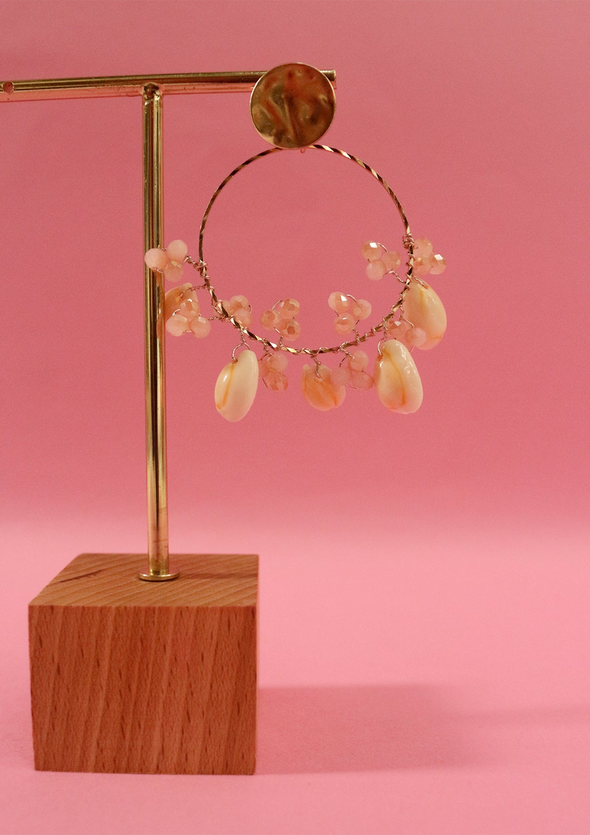 Sea-shell hoop earrings