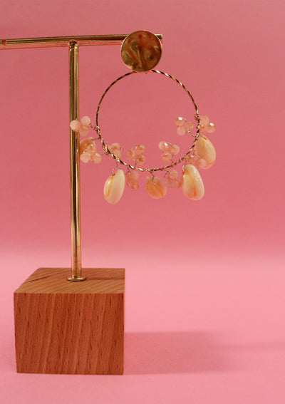 Sea-shell hoop earrings