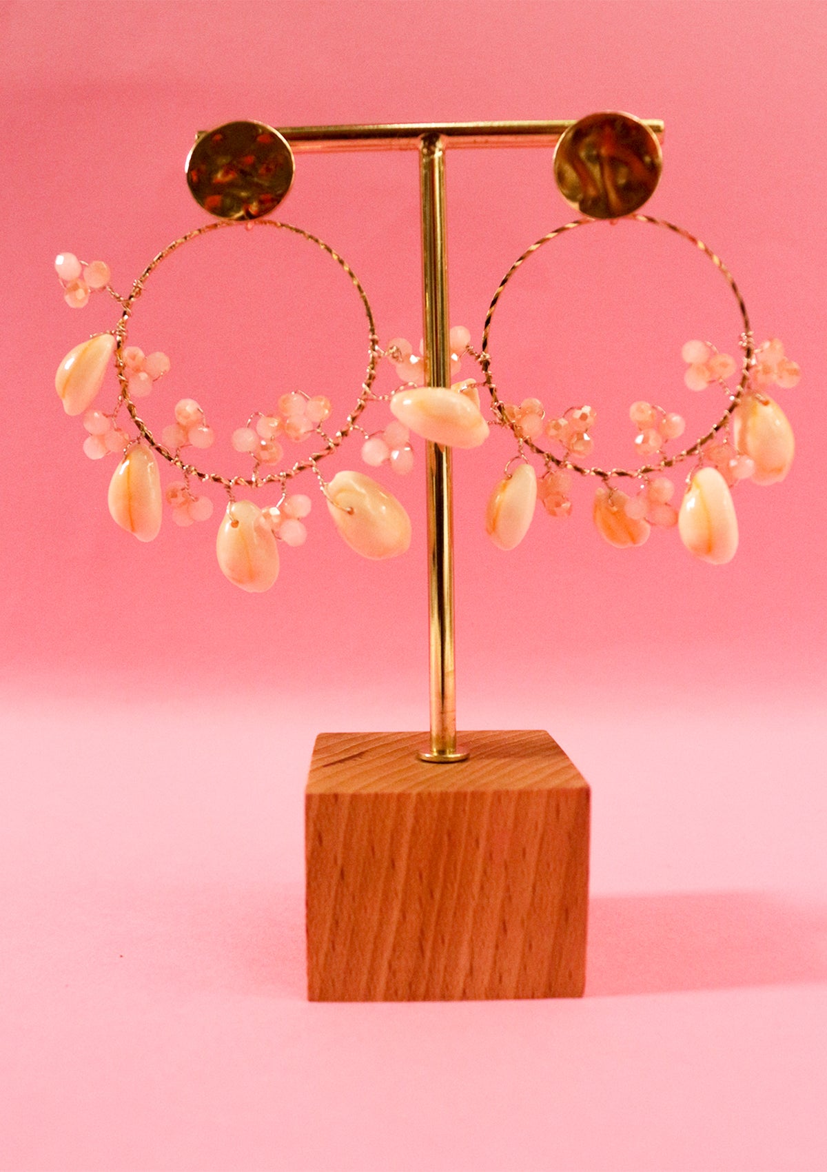 Sea-shell hoop earrings