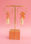 Flowered hoop earrings