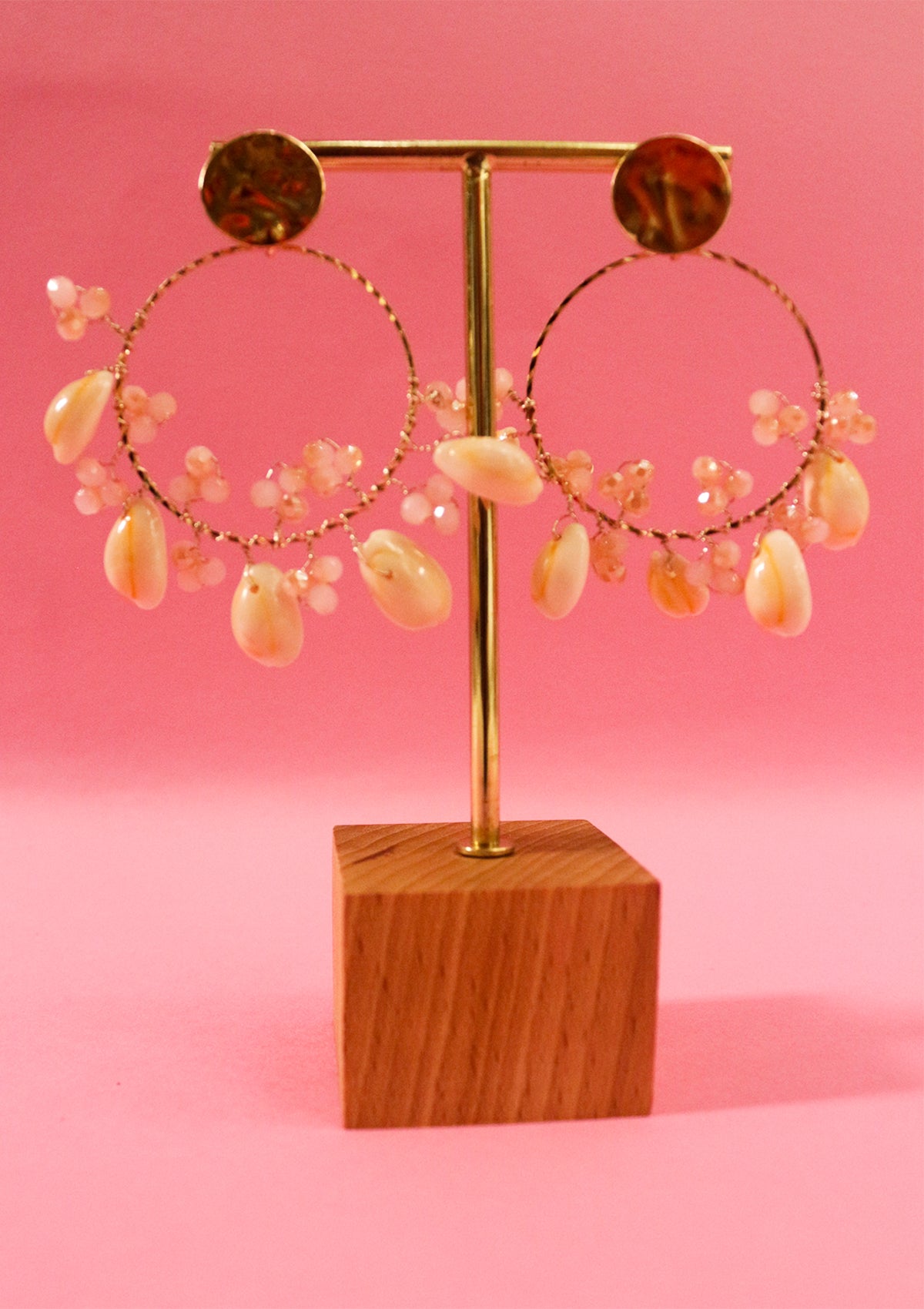 Sea-shell hoop earrings