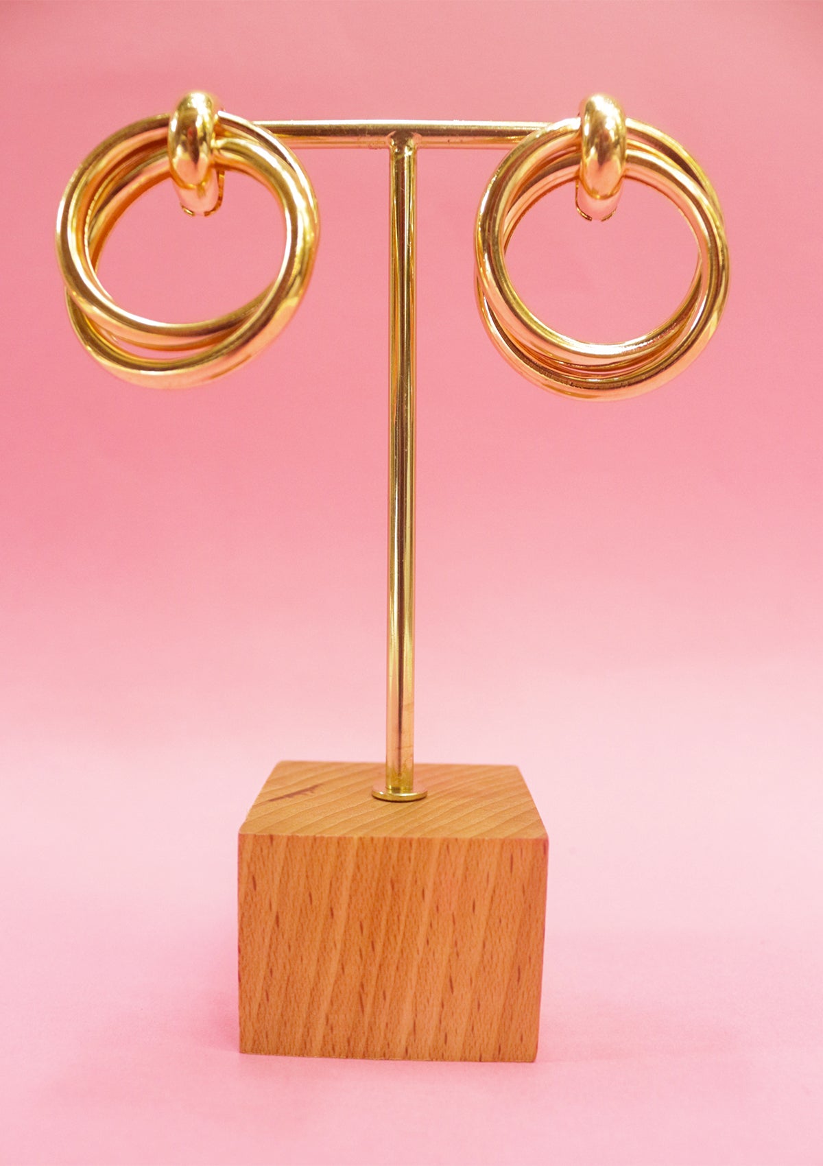 Twin-layered hoop earrings