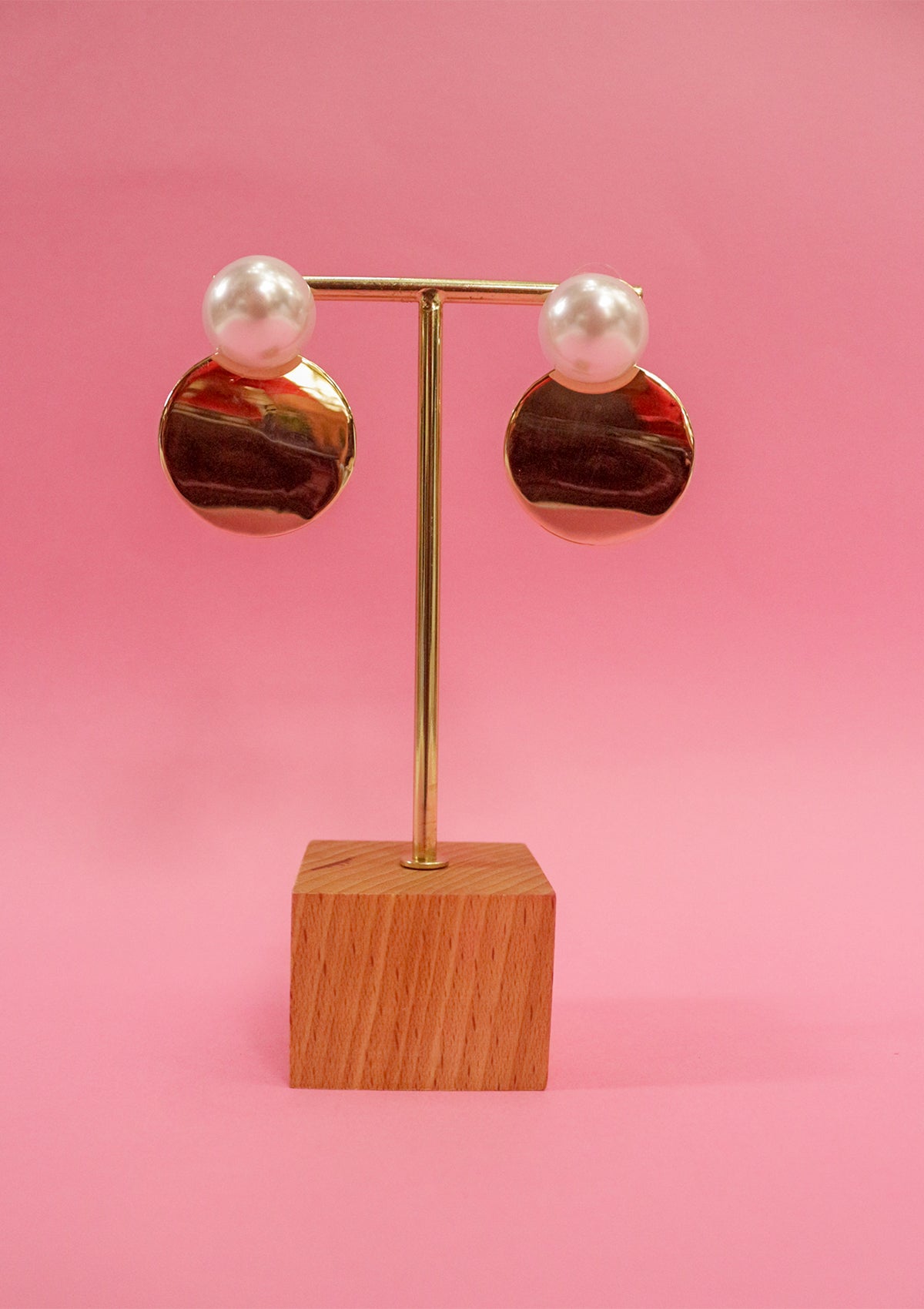 Coin & pearl drop earrings