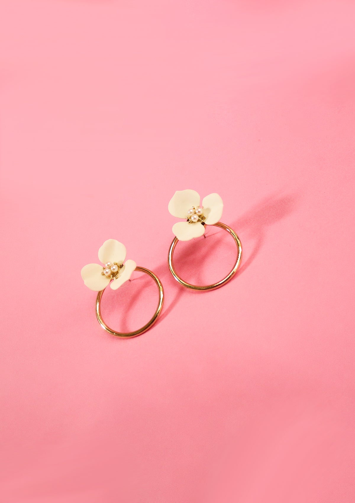 Flower hoop earring