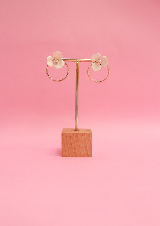 Flower hoop earring