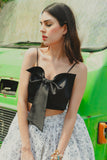 Designer Skirt With Cute Bow Crop Top