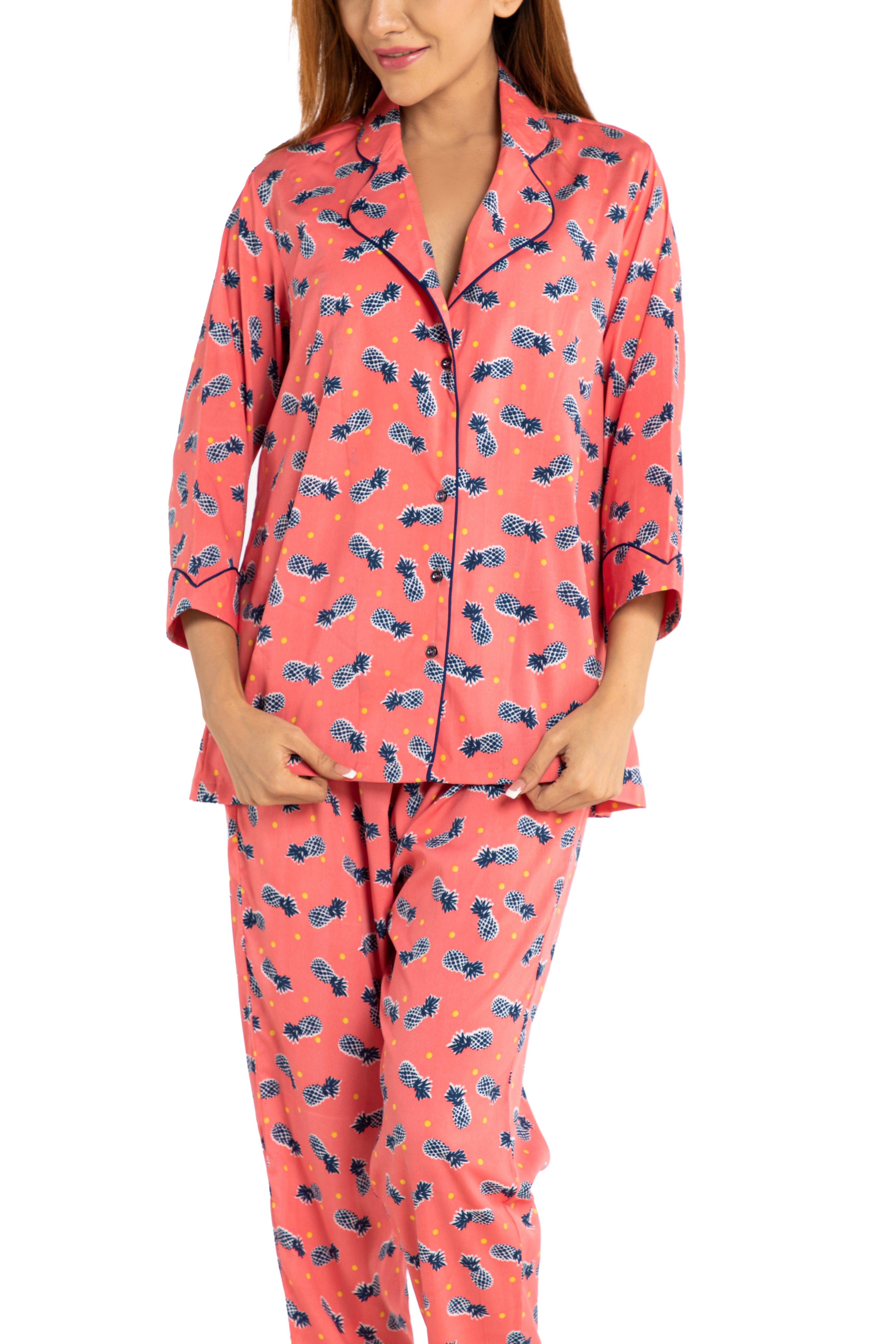 Cute Pineapple Print Nightwear Set
