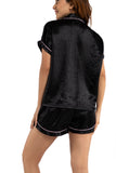Black Short Length Satin Nightwear Set