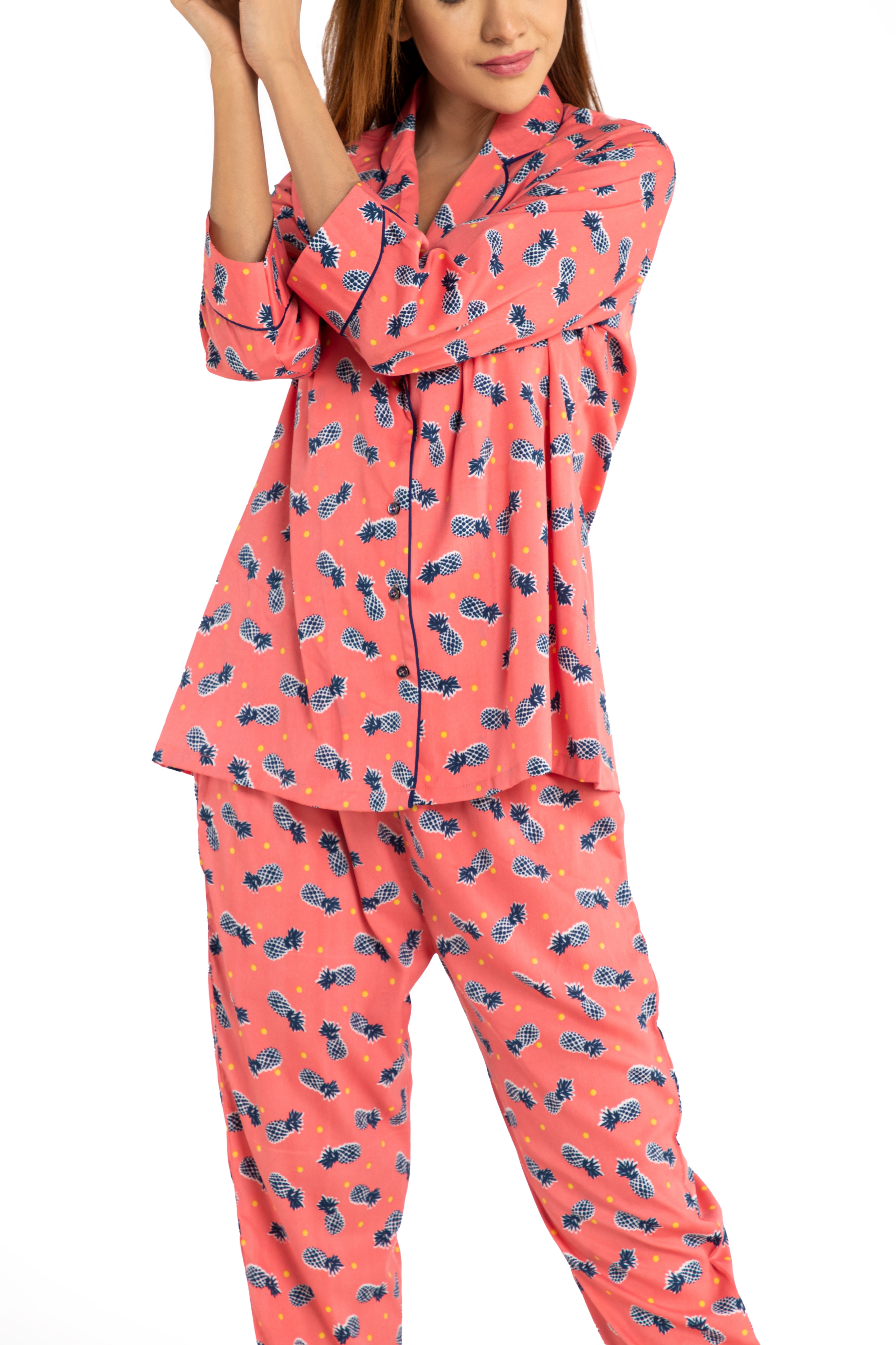 Cute Pineapple Print Nightwear Set