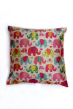 Cream Elephant Print Cushion Cover