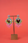 Multi colour pearl beaded earrings