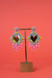 Multi colour pearl beaded earrings