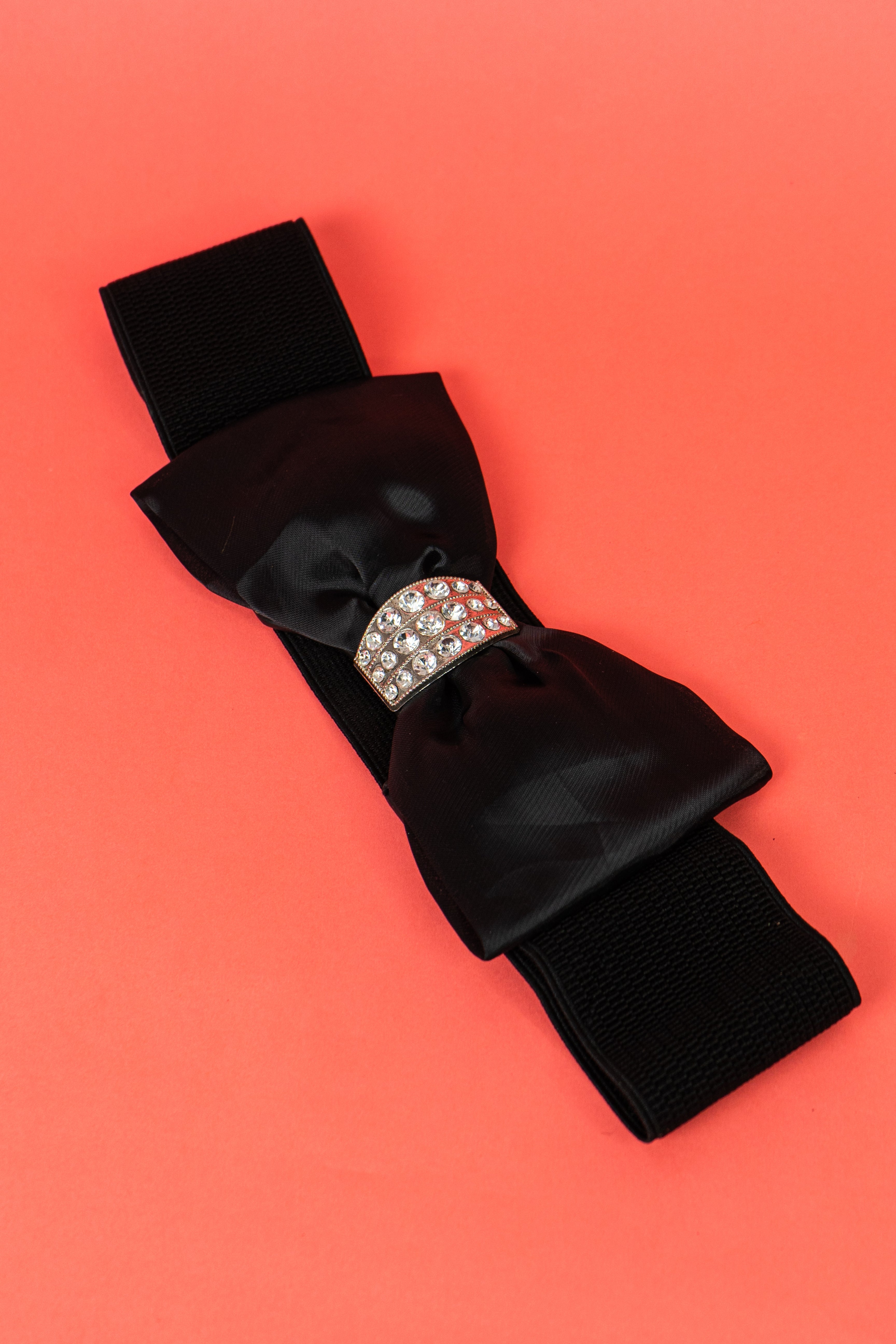 Black bow western waist belt