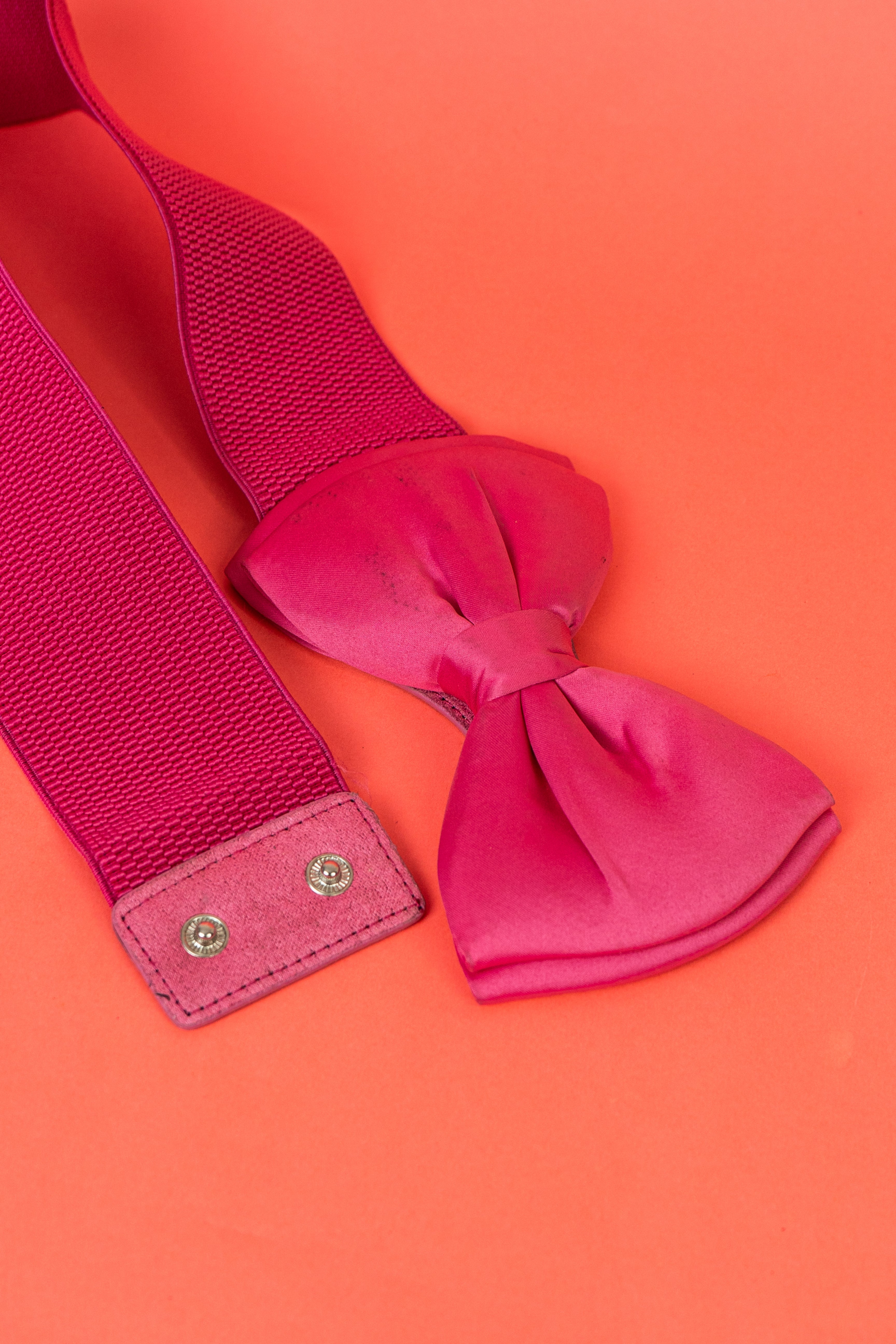 Pink bow western waist belt