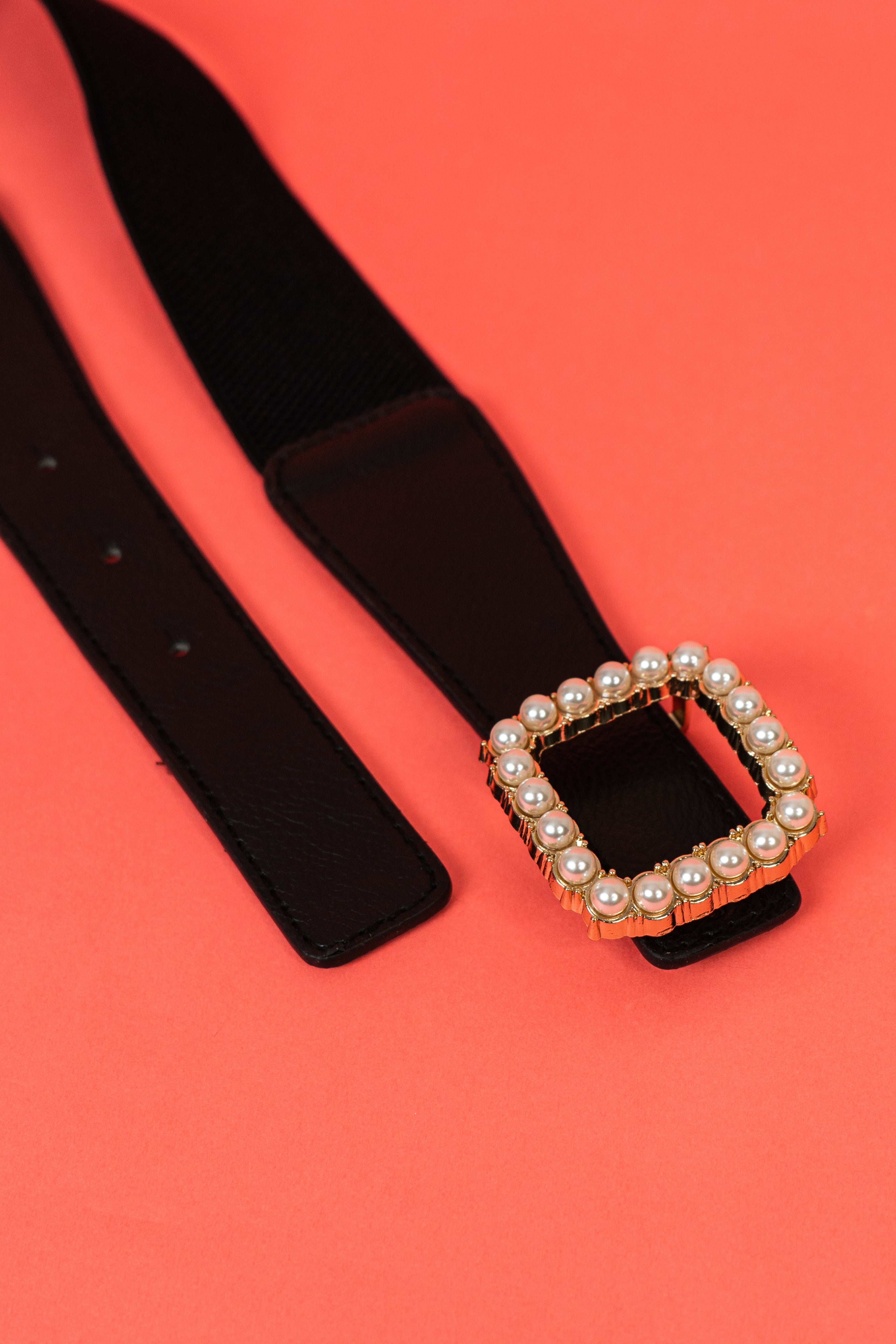 Black pearl western waist belt