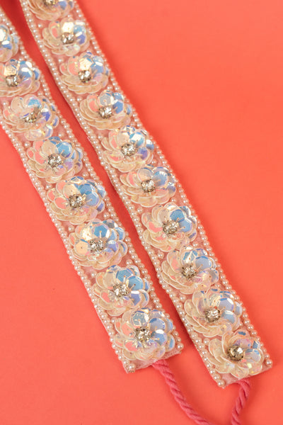 Sequins flower beaded handcrafted waist belt