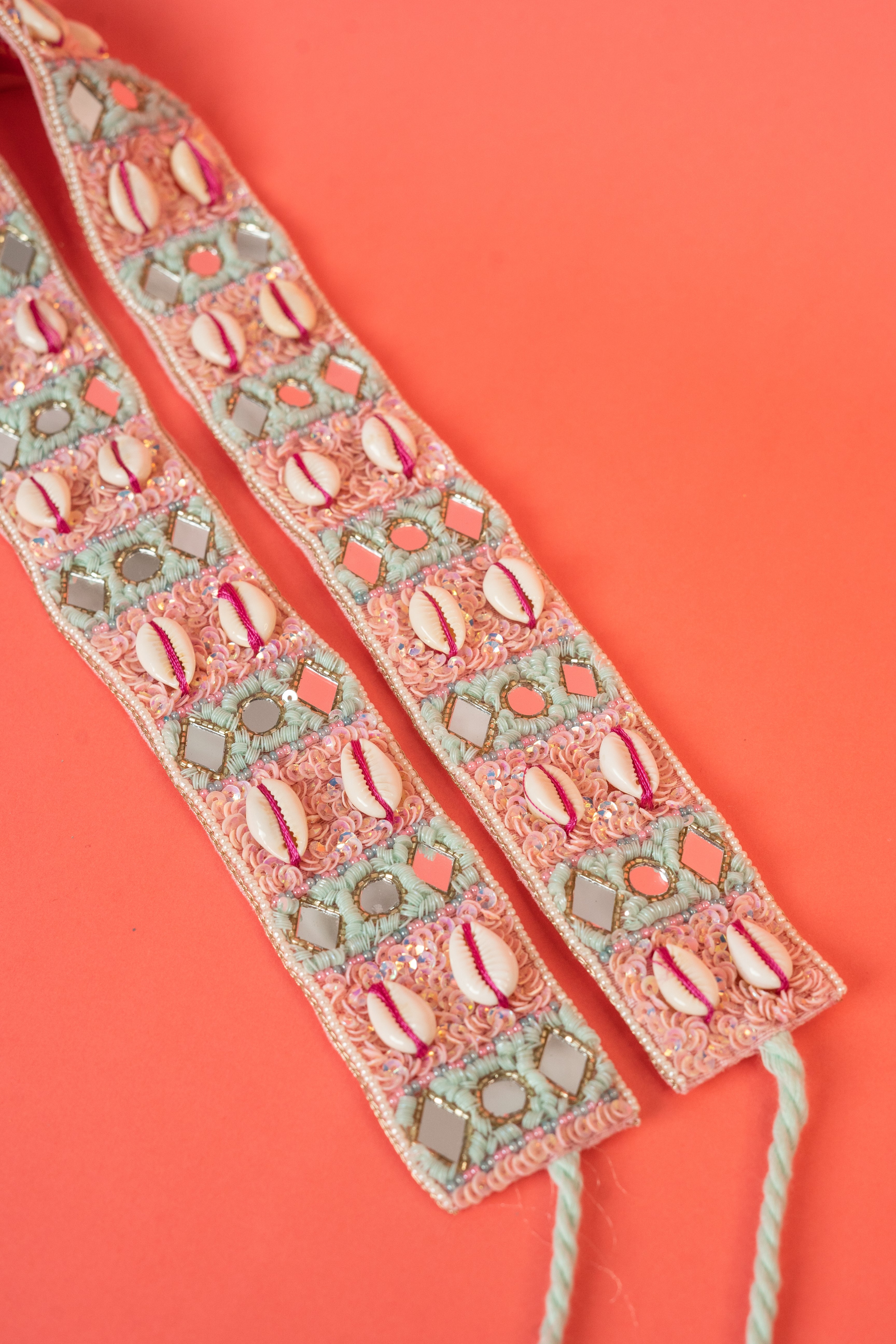 Mirror & Shells hand embroidered waist belt
