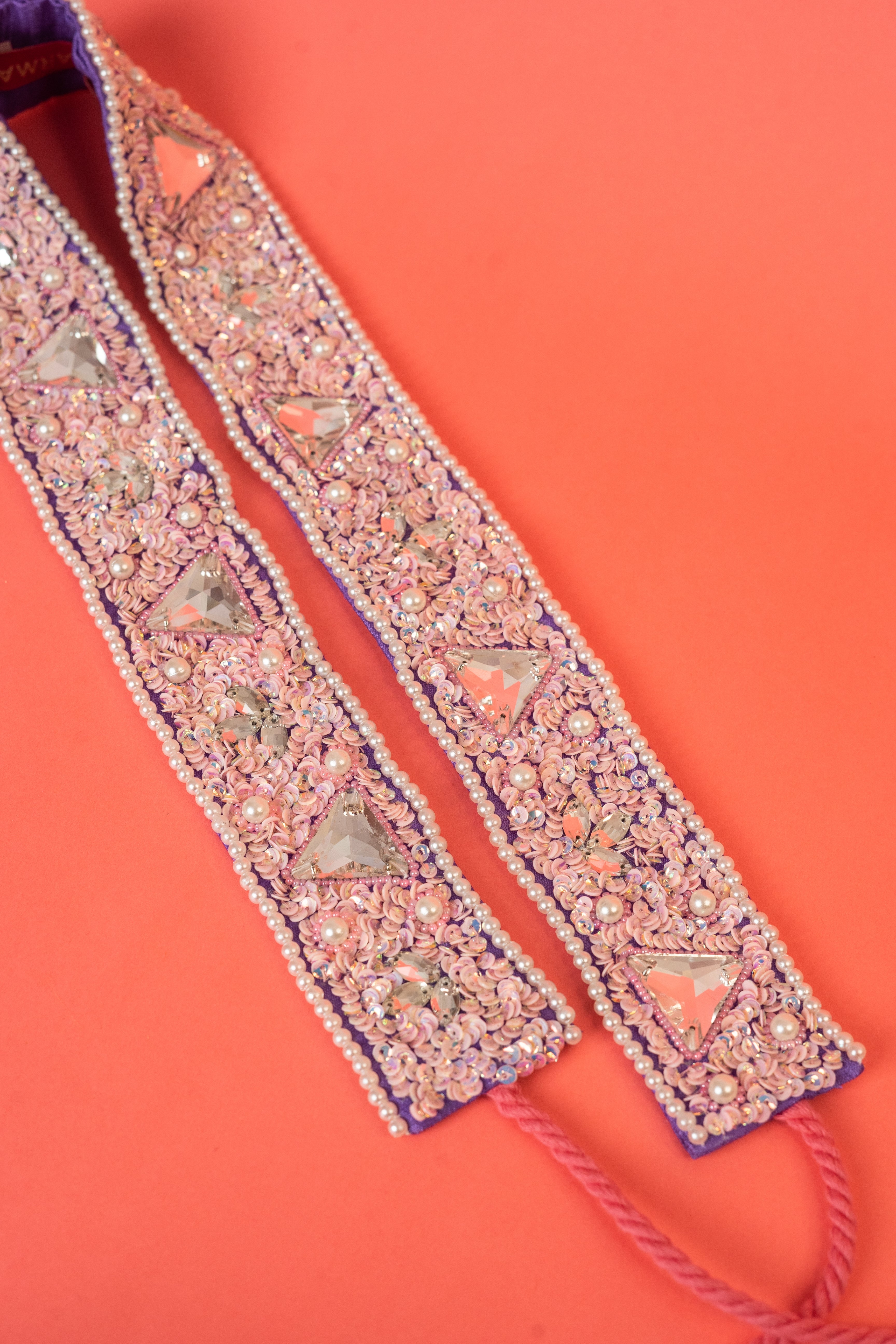 Kundan beaded hand embroidered waist belt