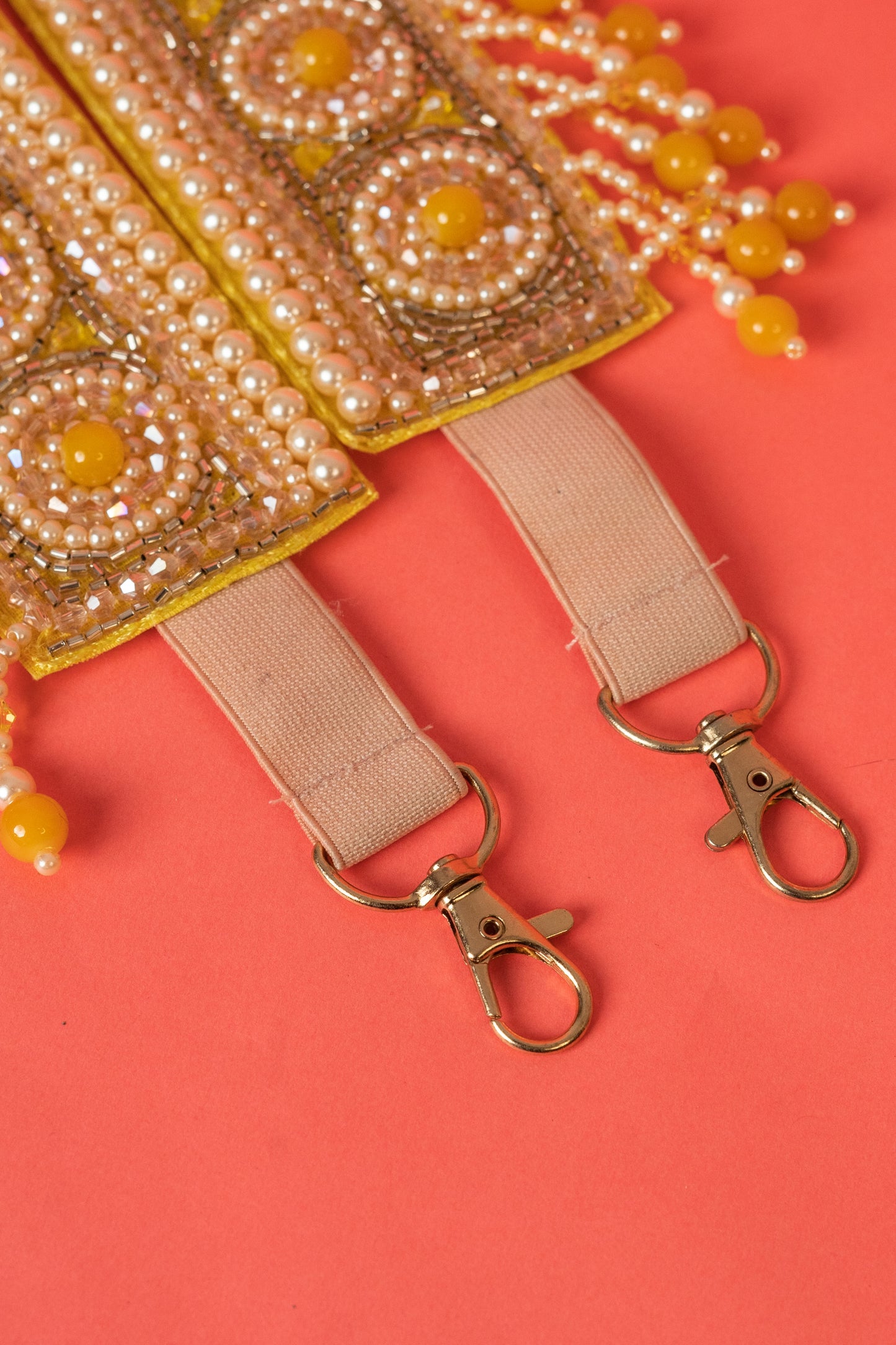 Pearl beaded crystal waist belt